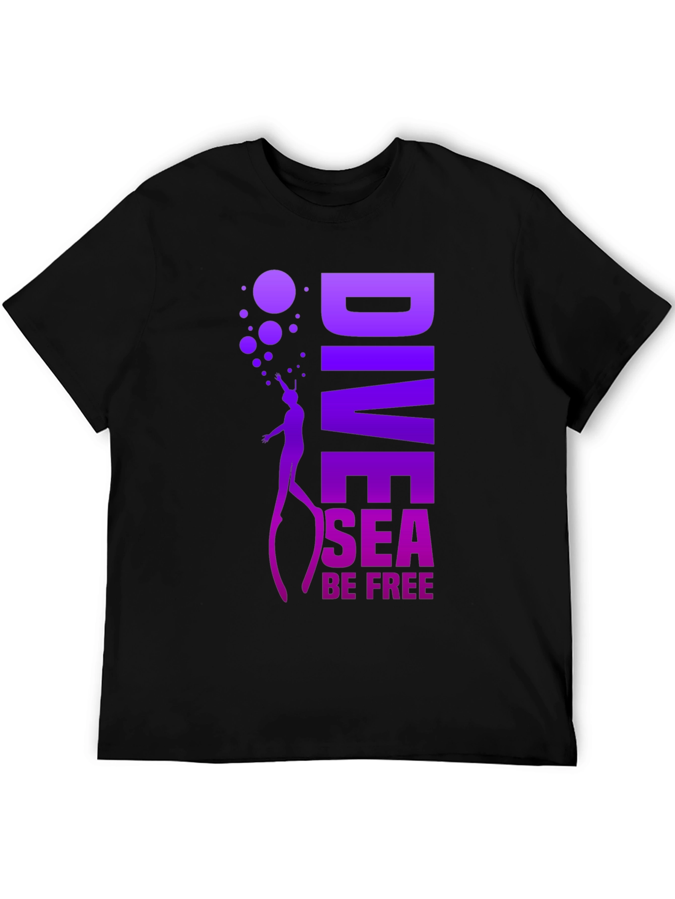 Dive Sea Be Free Graphic Tee - Black