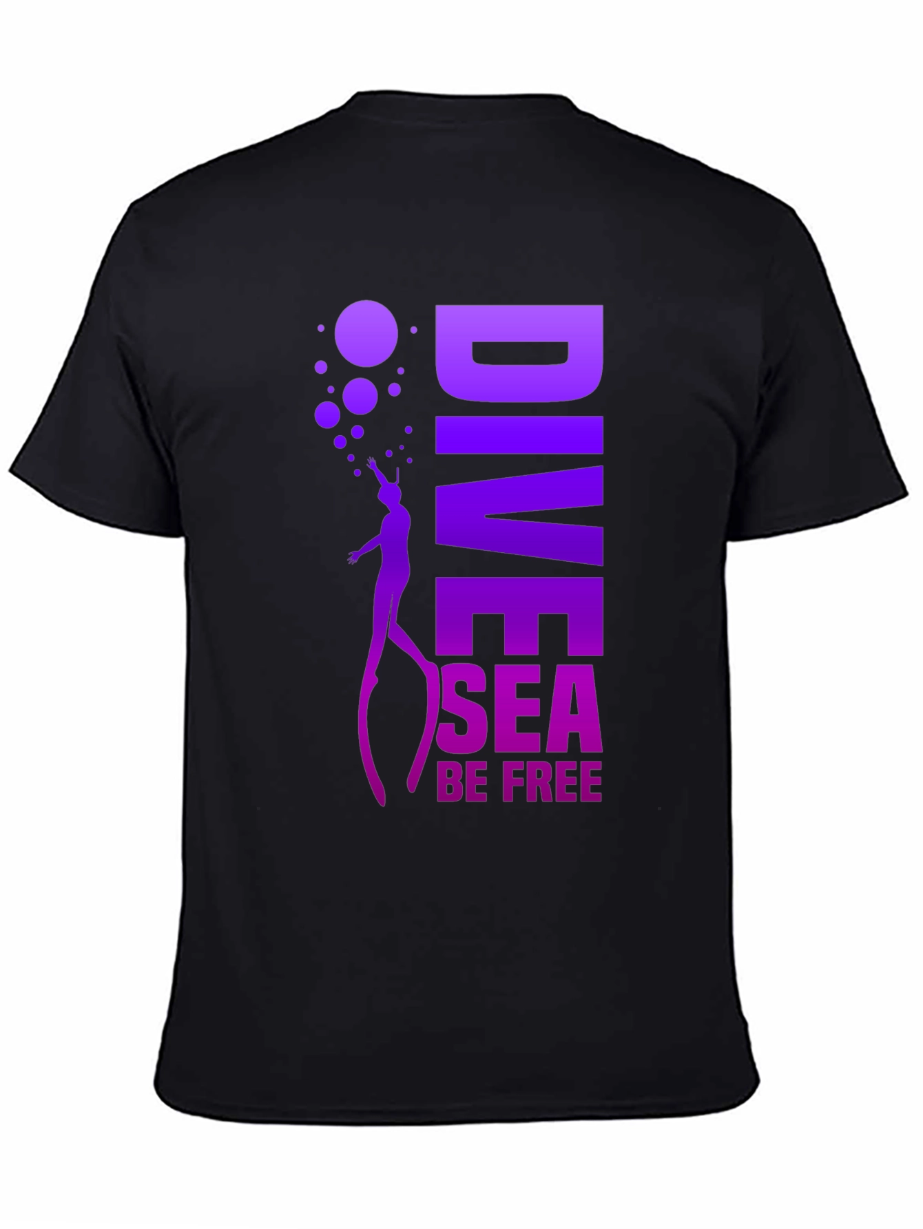 Dive Sea Be Free Graphic Tee - Black