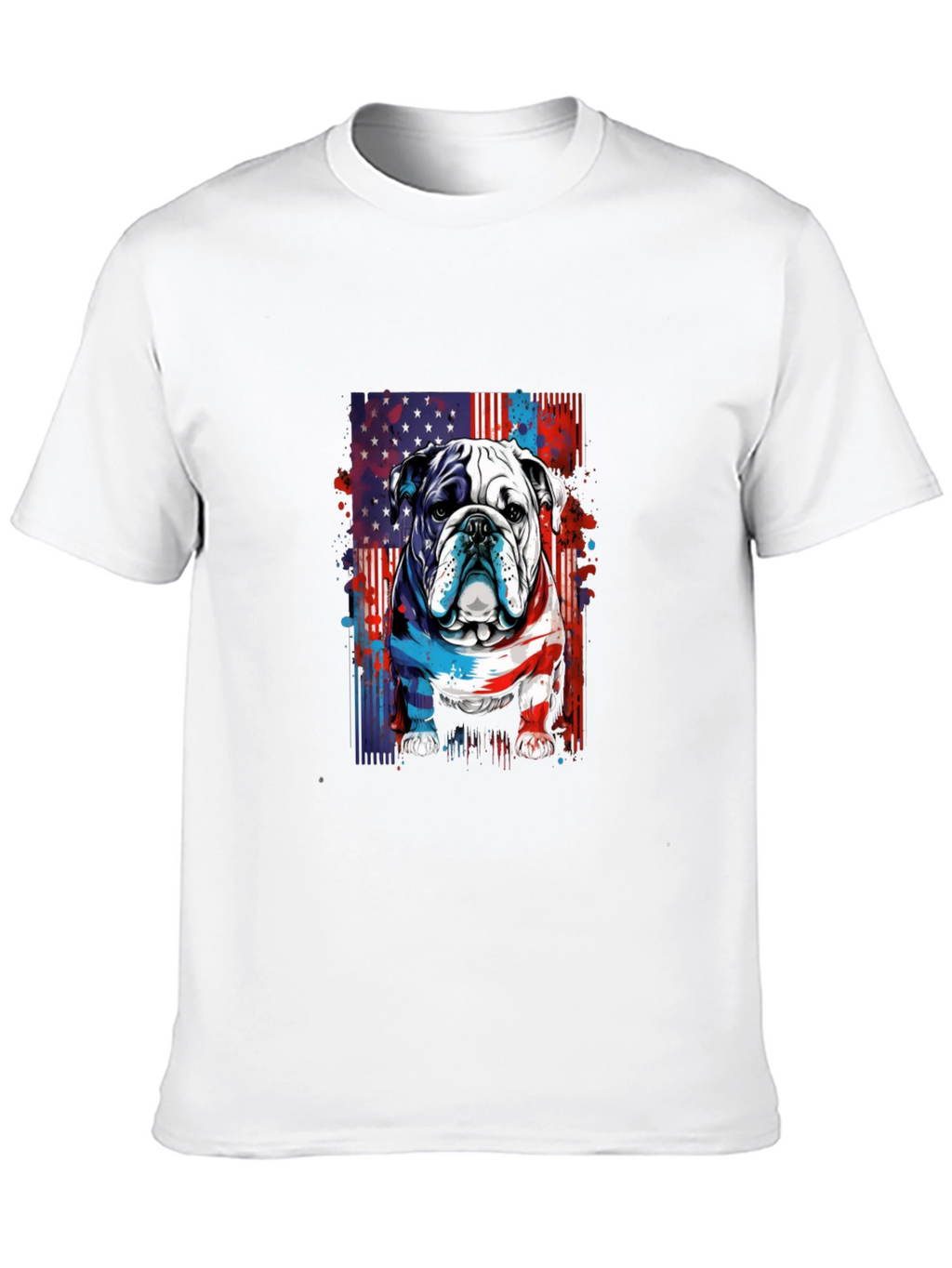 Patriotic Bulldog Graphic Tee - American Pride!