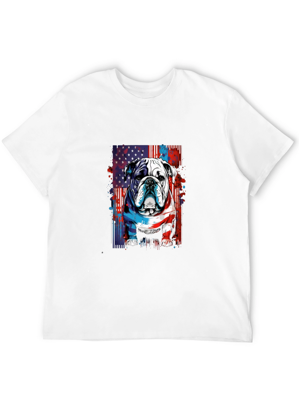 Patriotic Bulldog Graphic Tee - American Pride!