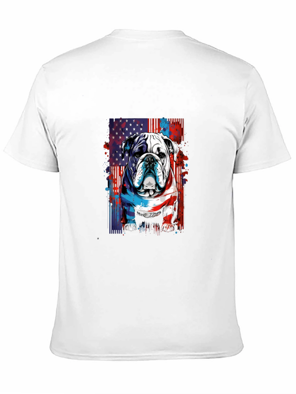 Patriotic Bulldog Graphic Tee - American Pride!