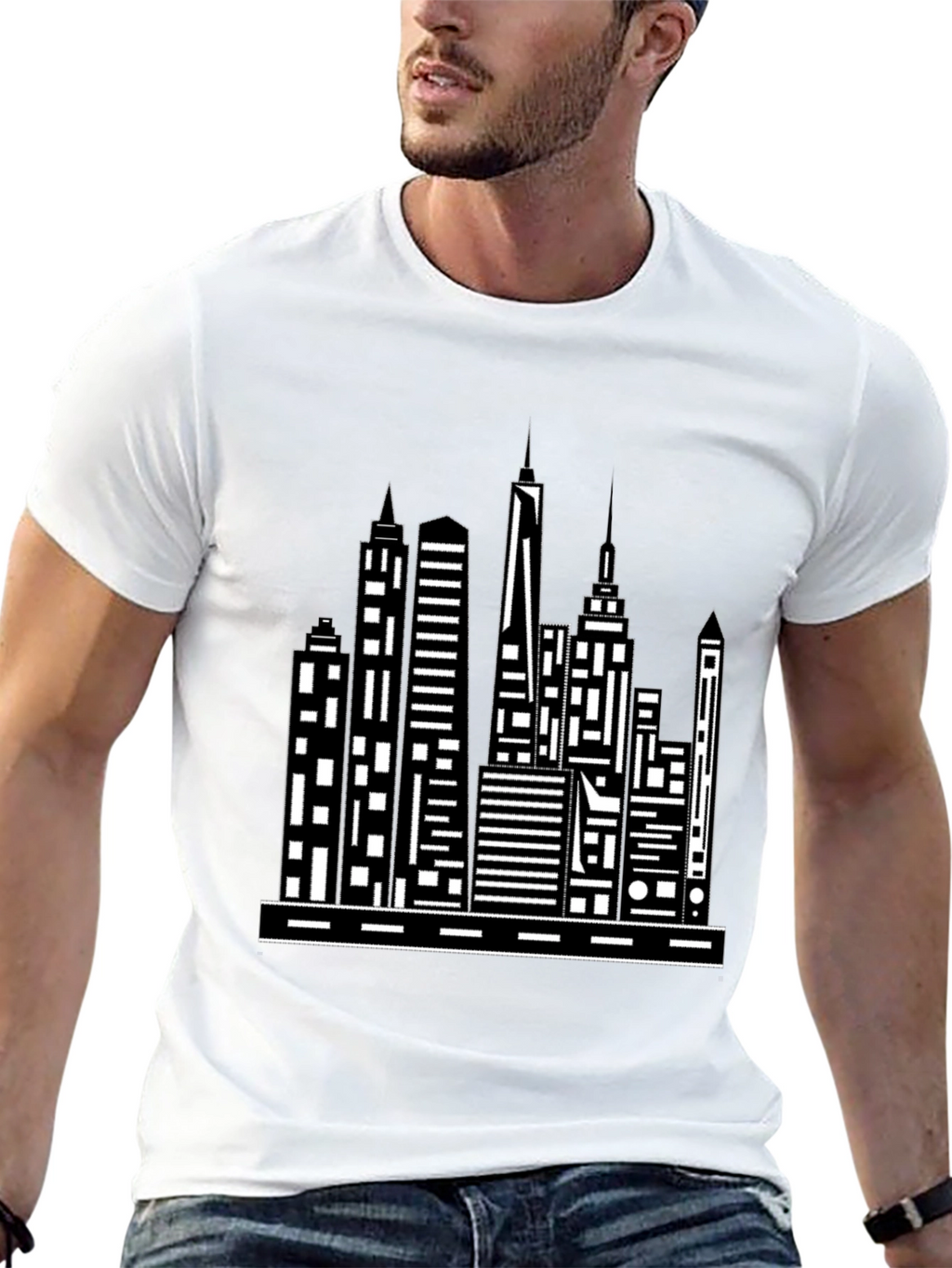 Cityscape Graphic Tee - Modern Black T-Shirt