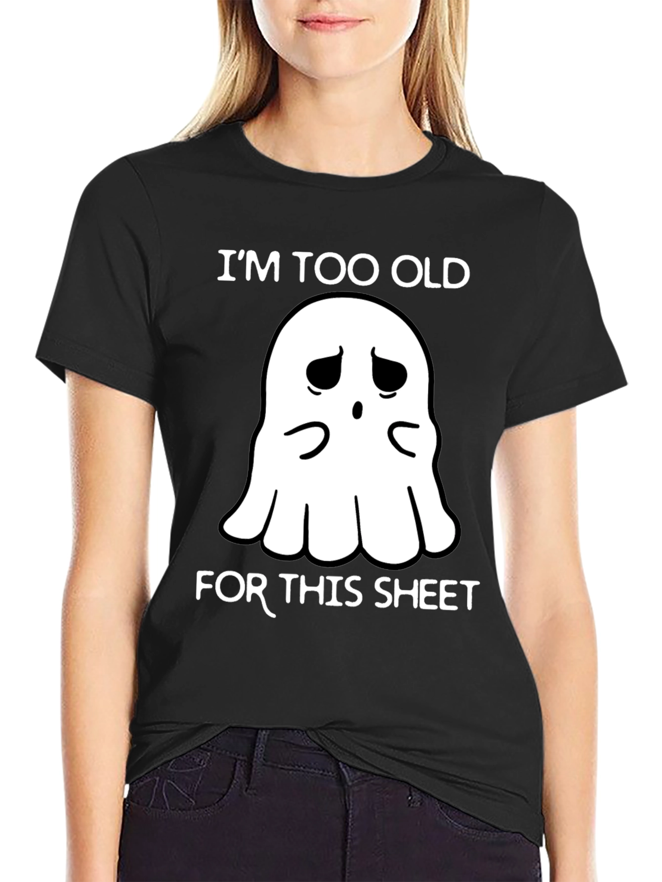 Funny Ghost T-Shirt: Im Too Old for This Sheet
