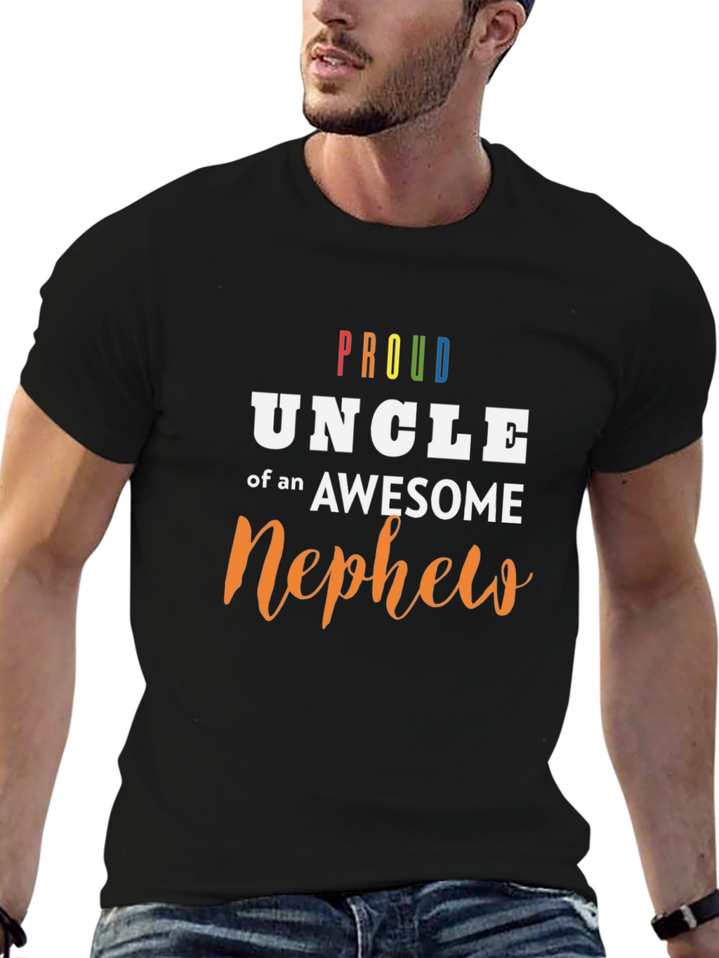 Proud Uncle Awesome Nephew Graphic Tee