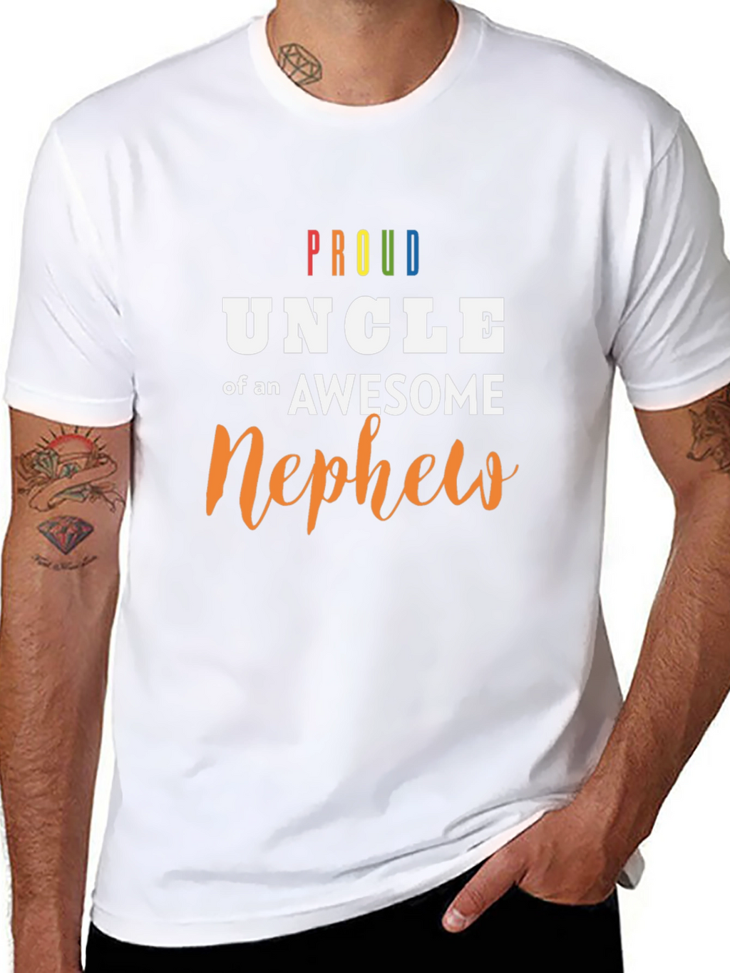 Proud Uncle Awesome Nephew Graphic Tee