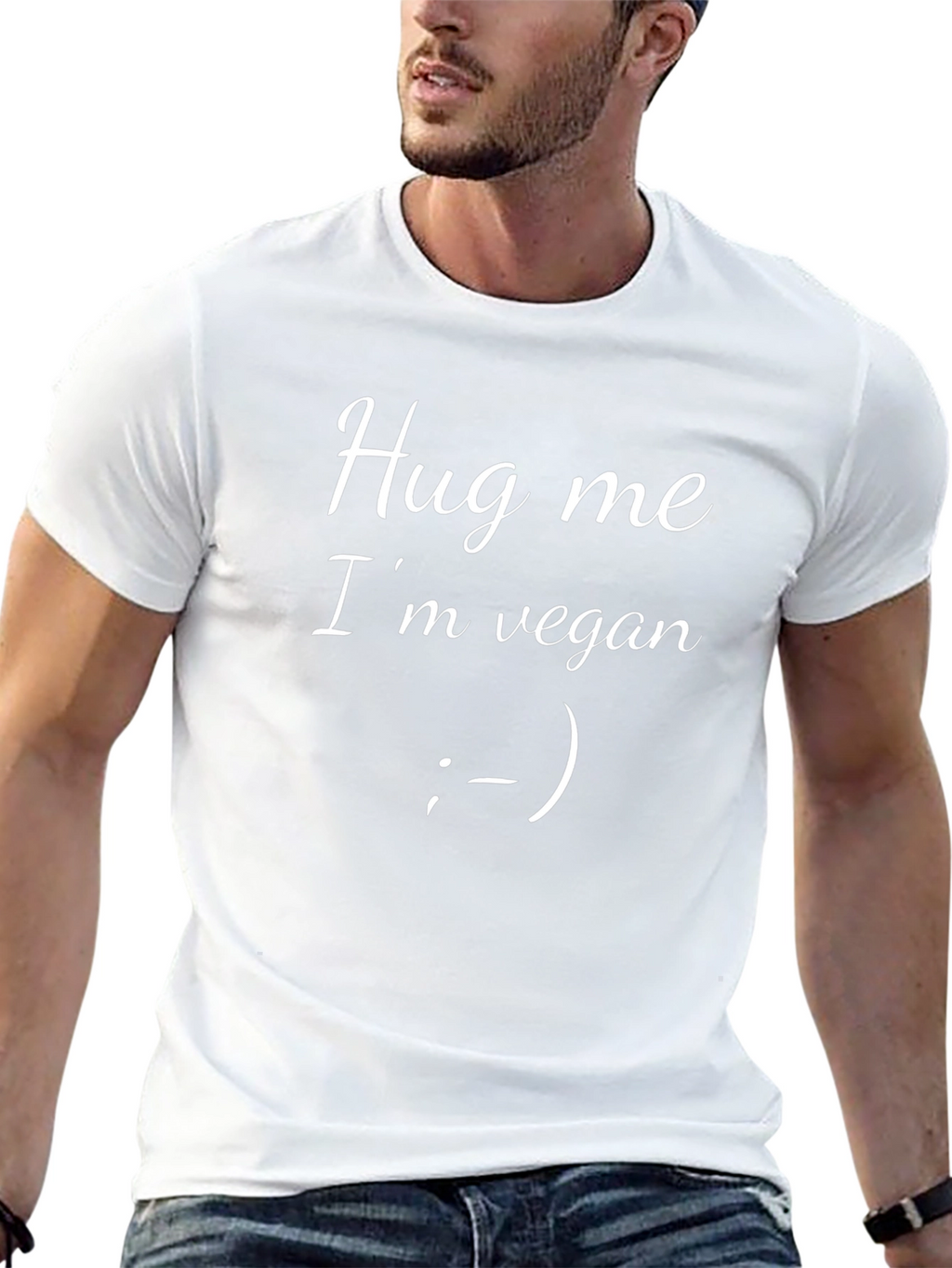 Hug Me Im Vegan T-Shirt - Black Unisex
