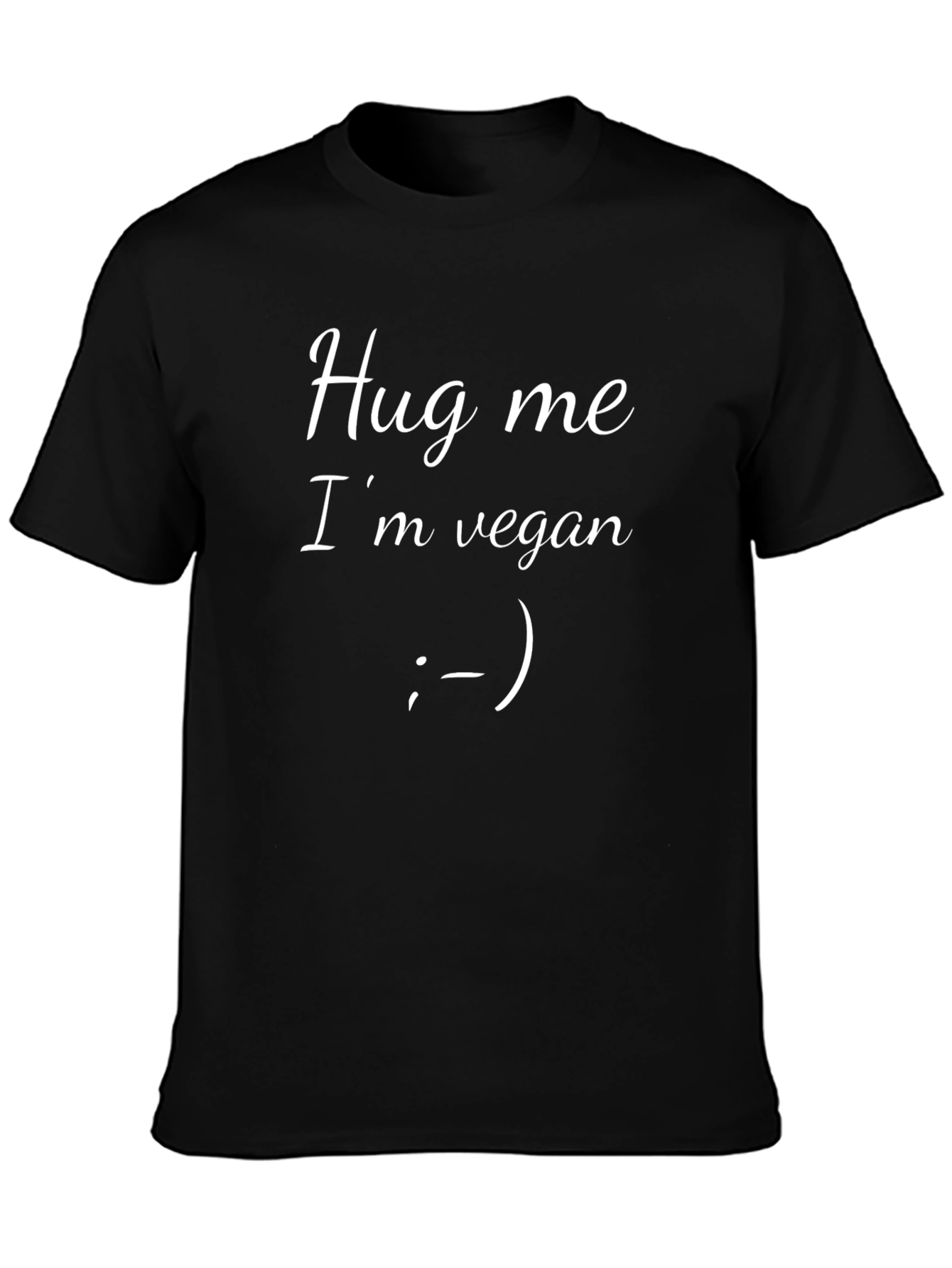 Hug Me Im Vegan T-Shirt - Black Unisex