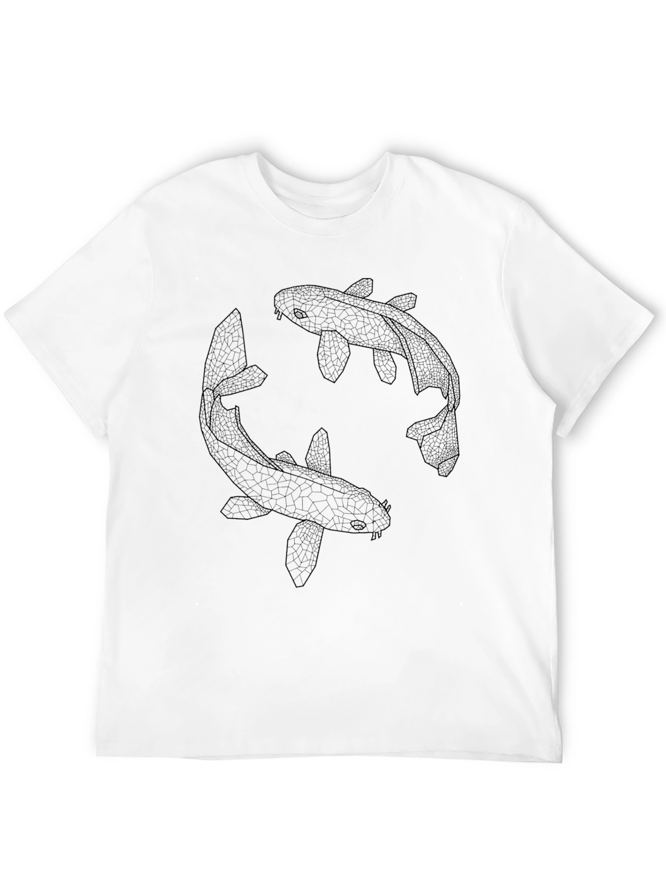 Koi Fish Graphic Tee - Black Cotton