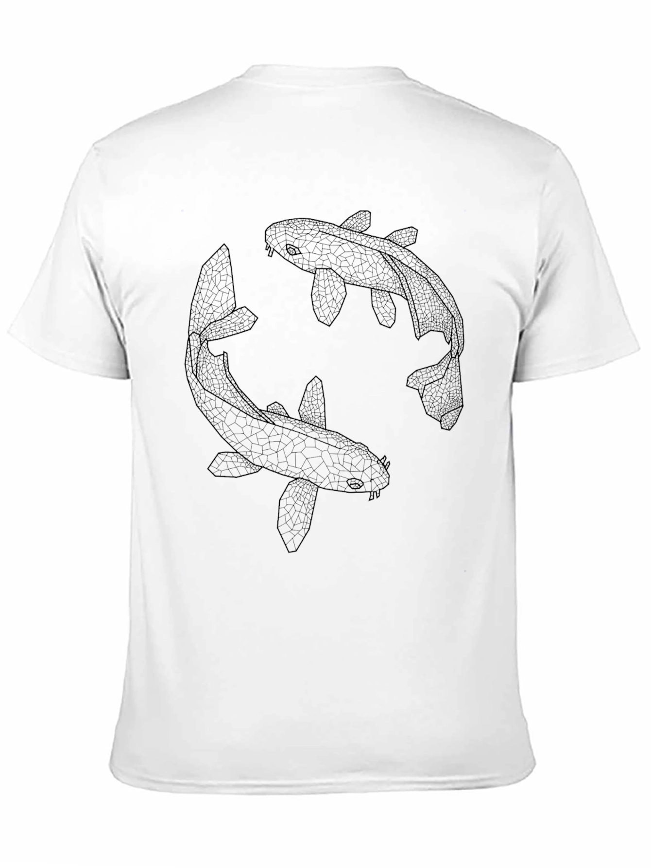 Koi Fish Graphic Tee - Black Cotton