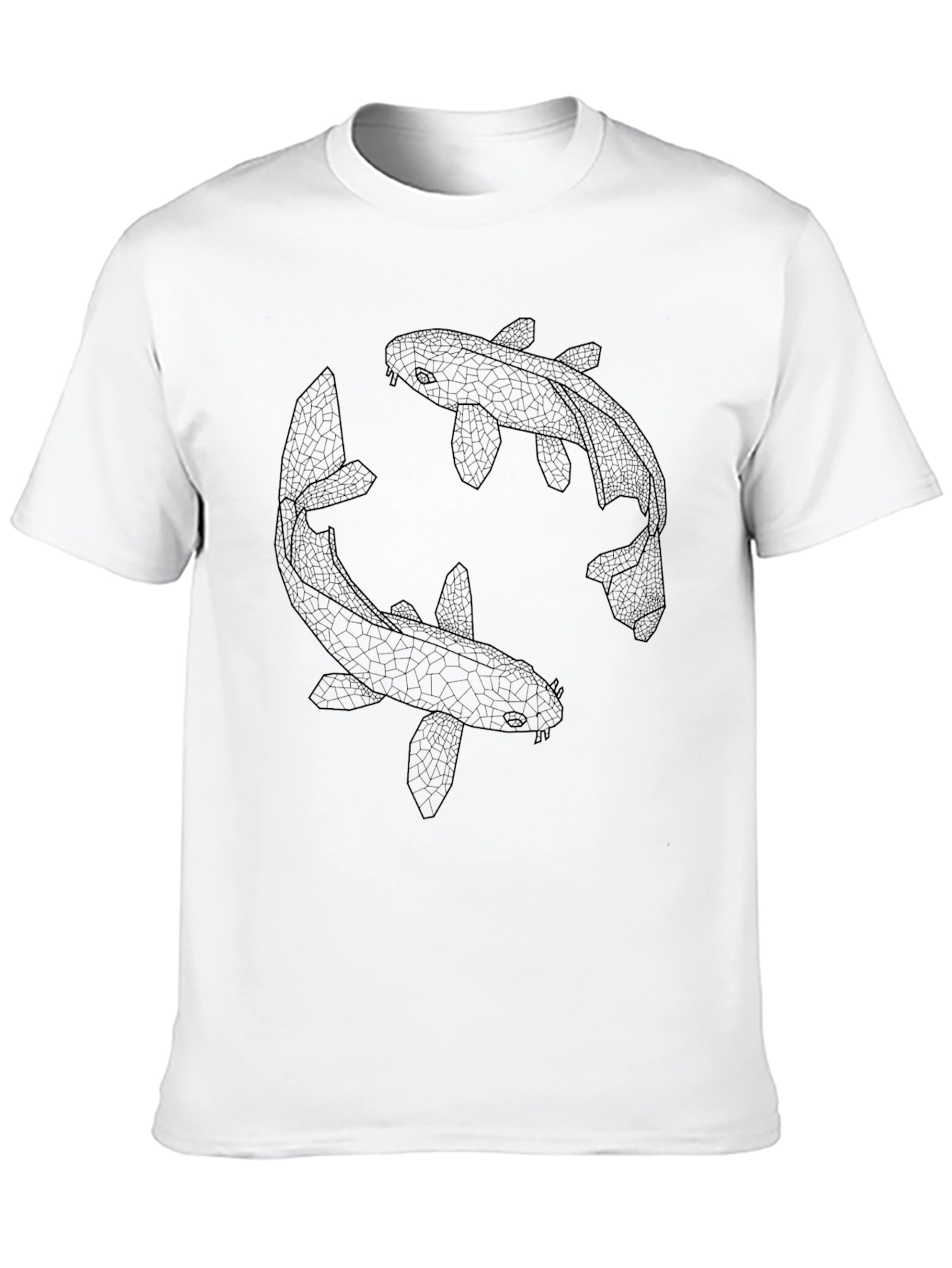 Koi Fish Graphic Tee - Black Cotton