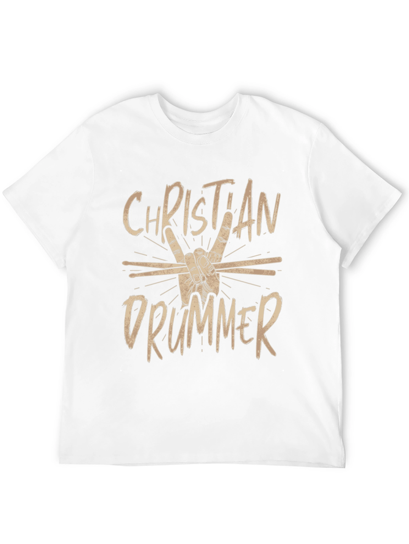 Christian Drummer Black Graphic Tee Shirt