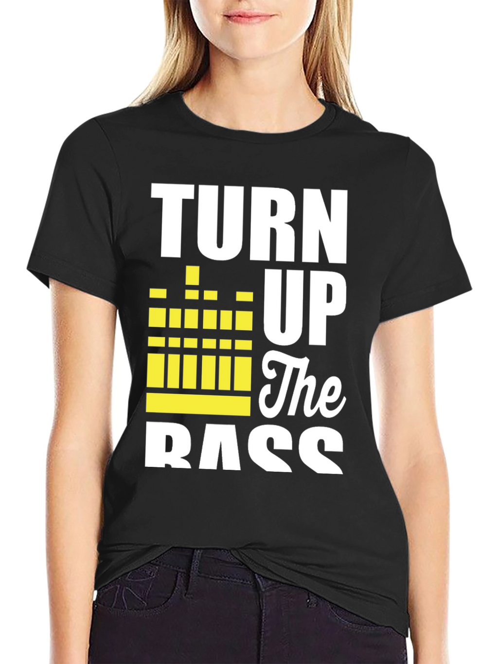 Turn Up The Bass Black Graphic Tee