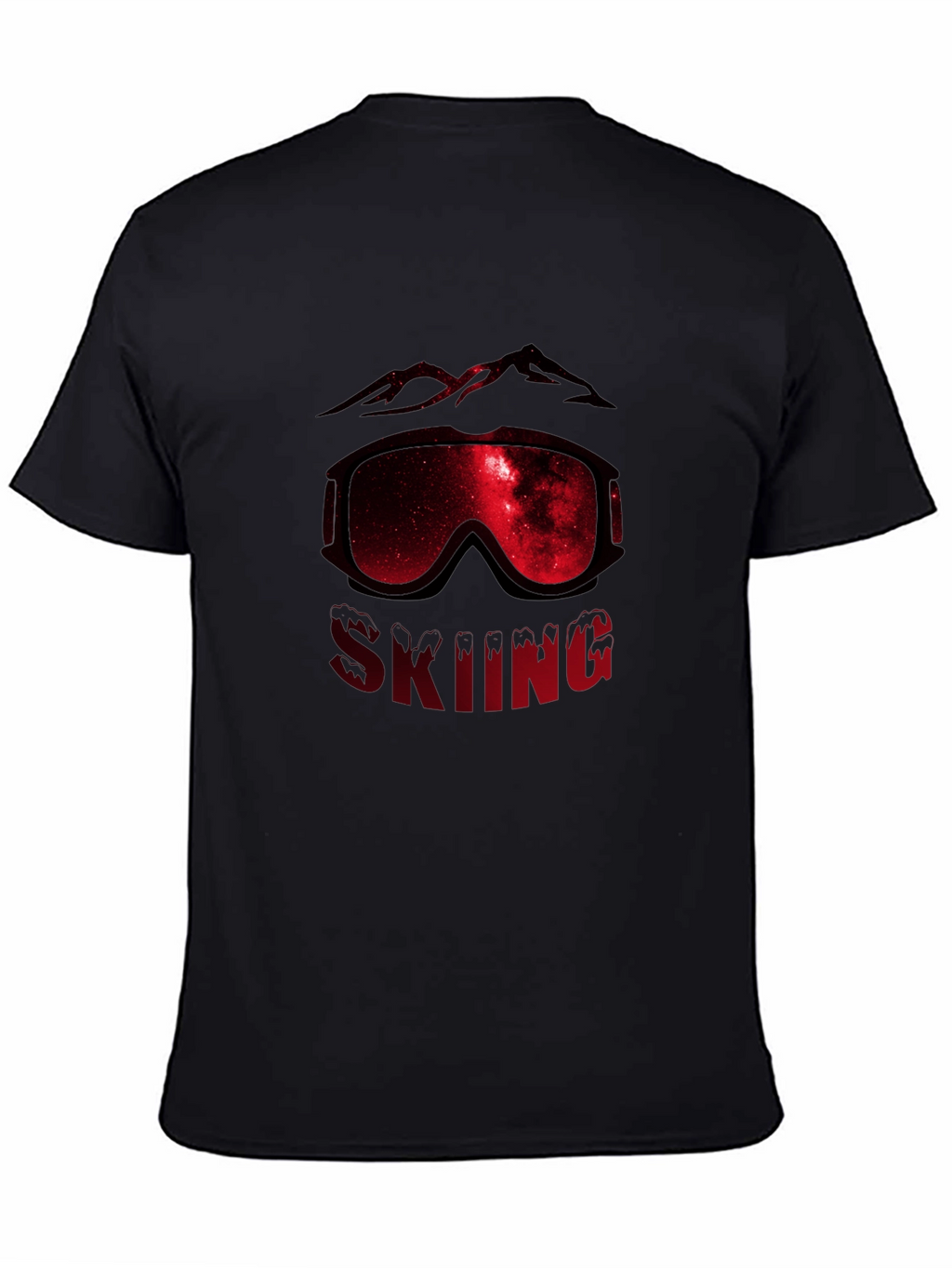 Skiing Galaxy Graphic Tee - Mens Black T-Shirt