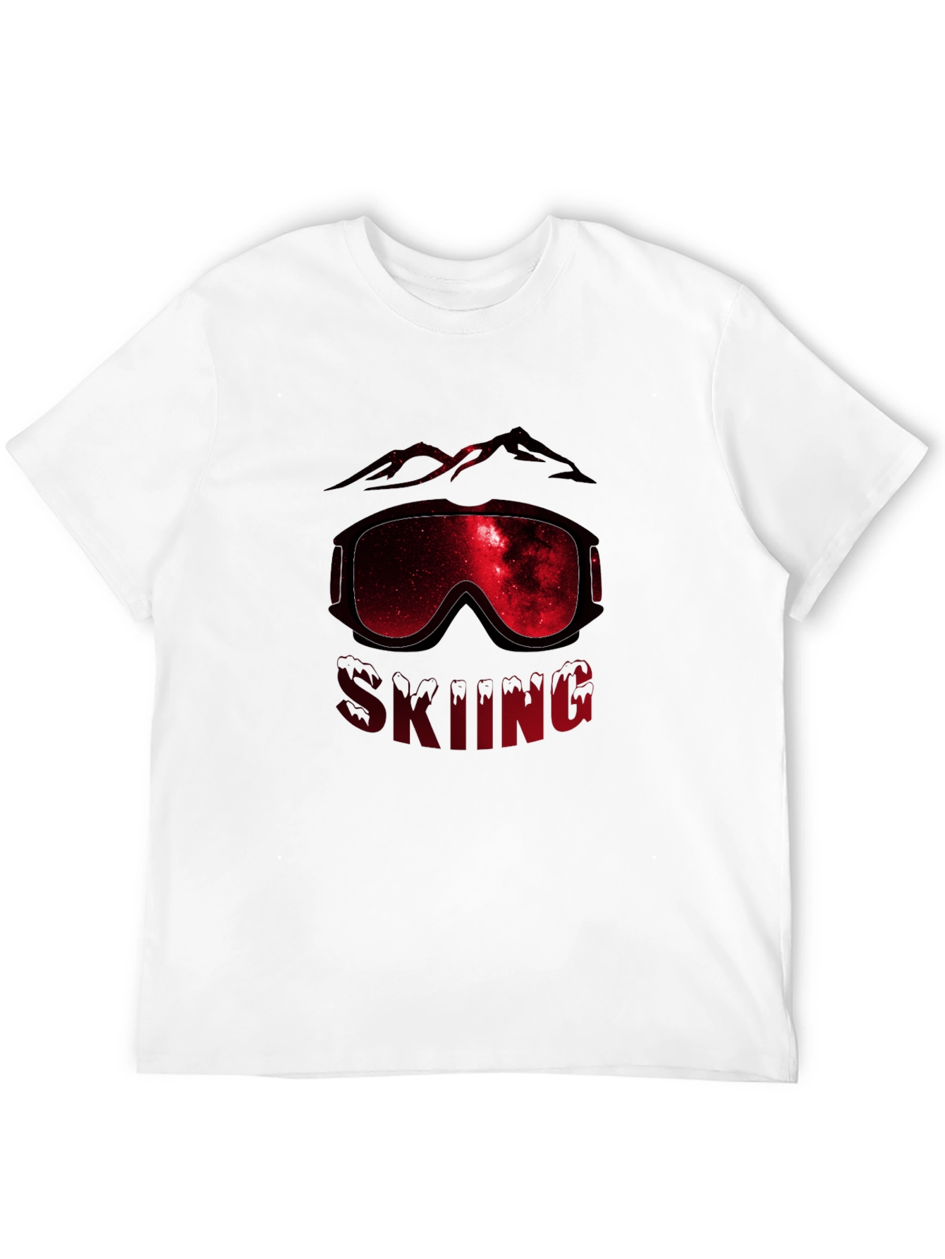 Skiing Galaxy Graphic Tee - Mens Black T-Shirt