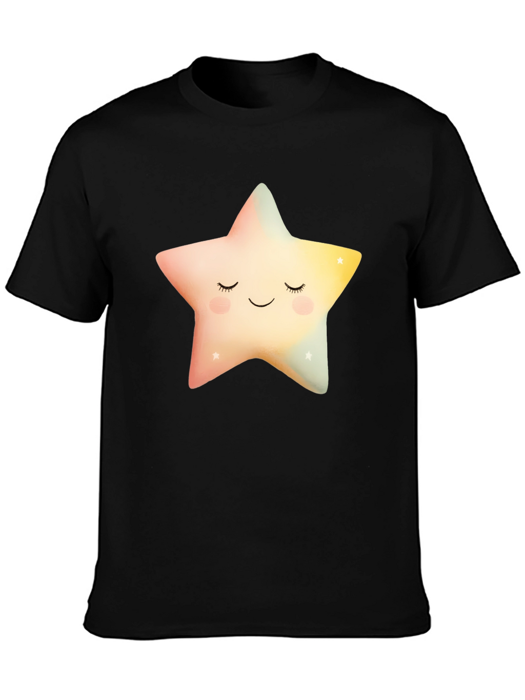 Sleepy Star Graphic T-Shirt - Black Cotton Blend