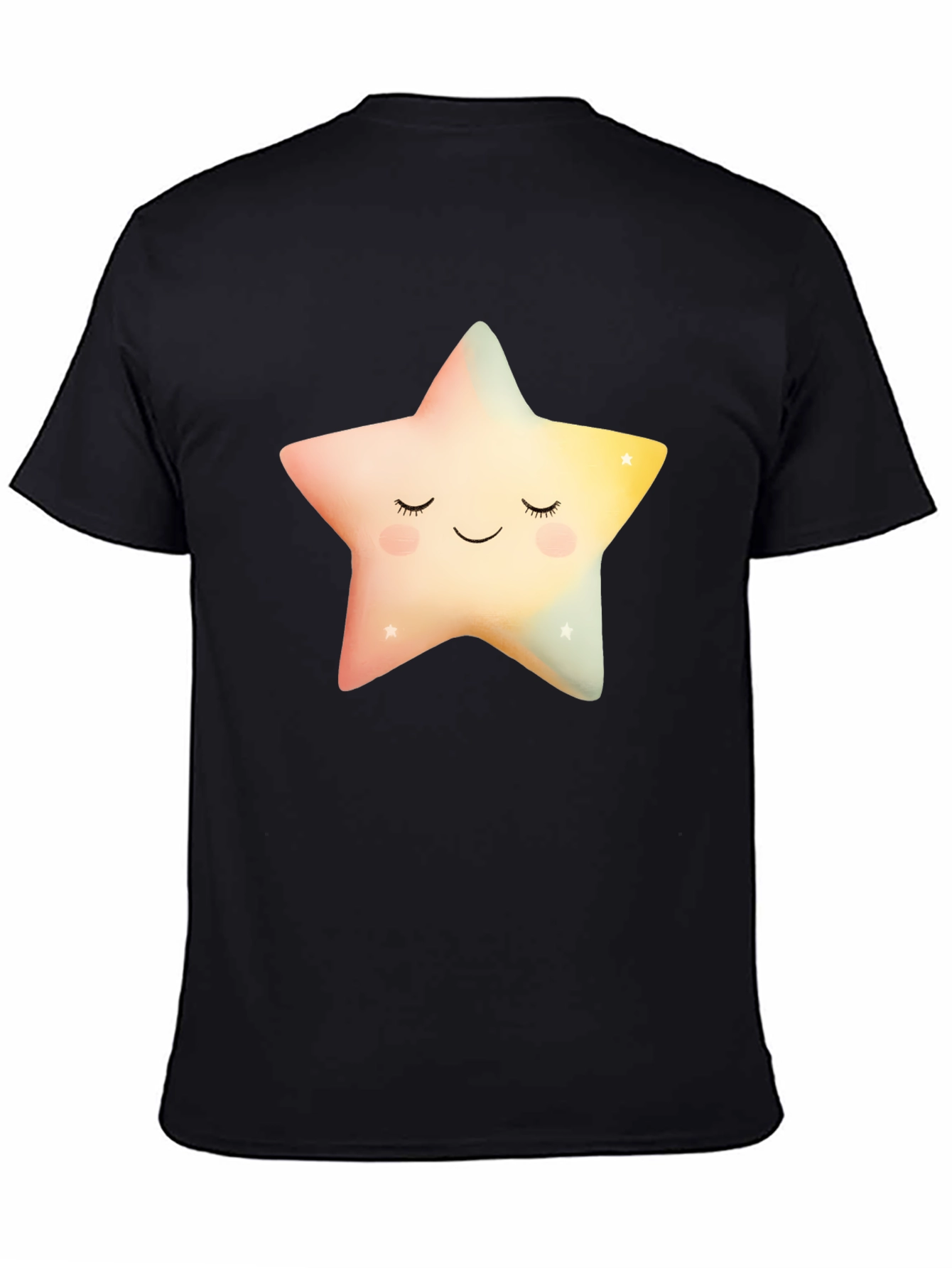 Sleepy Star Graphic T-Shirt - Black Cotton Blend