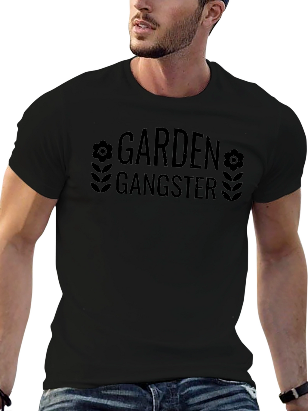 Garden Gangster Graphic T-Shirt - Black Cotton Tee