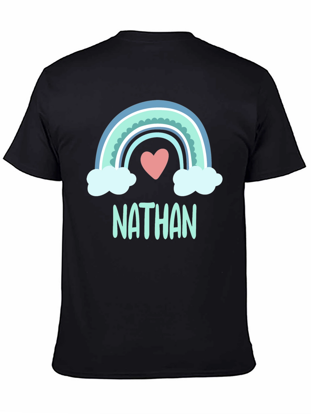 Personalized Nathan Rainbow Heart T-Shirt