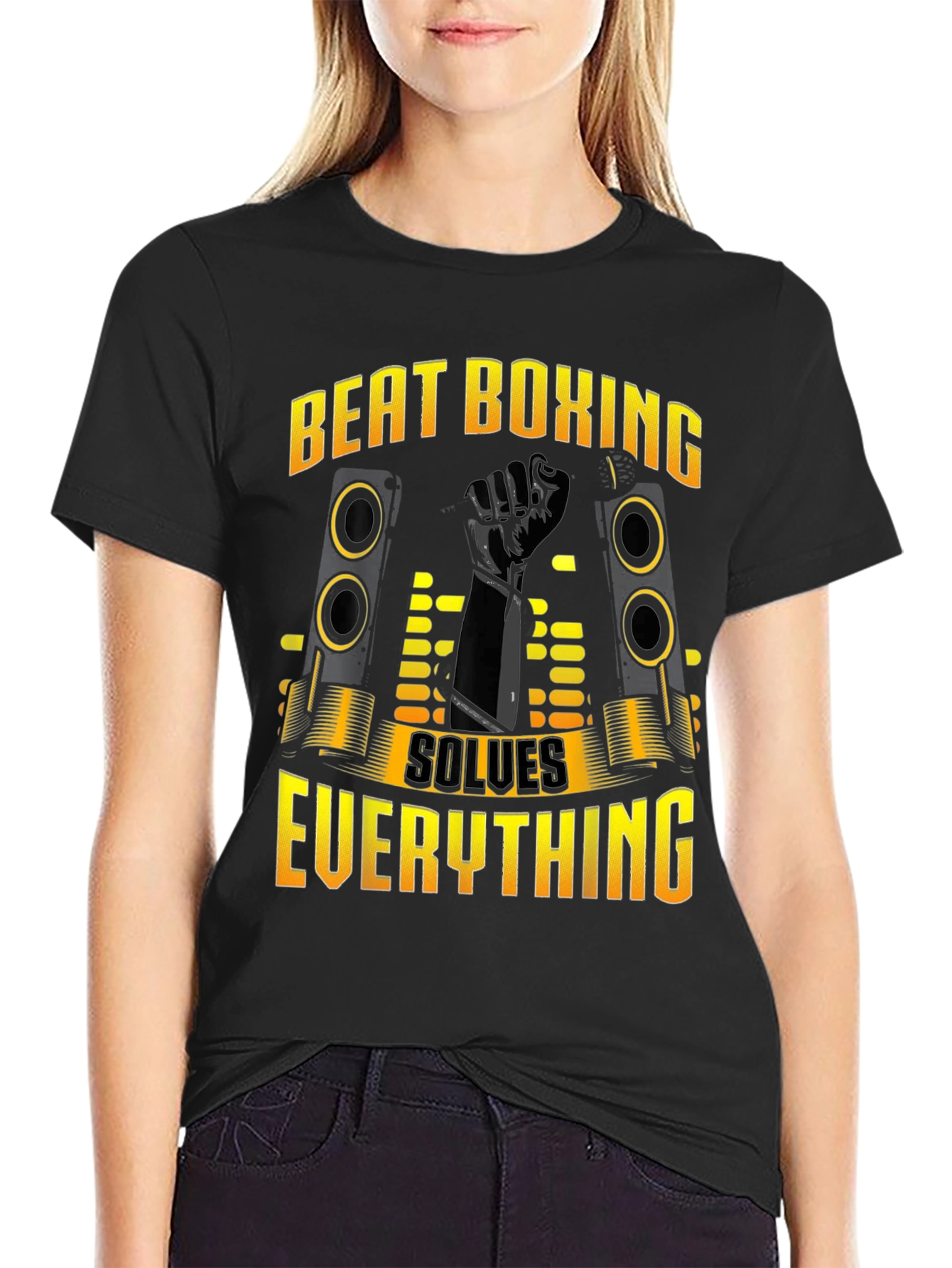 Beat Boxing Solves Everything Black T-Shirt