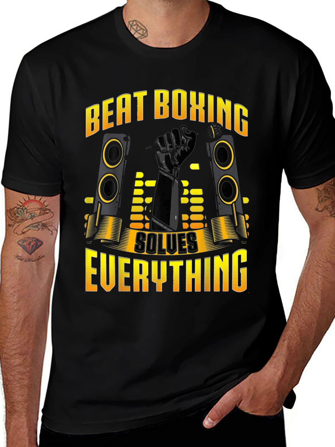 Beat Boxing Solves Everything Black T-Shirt