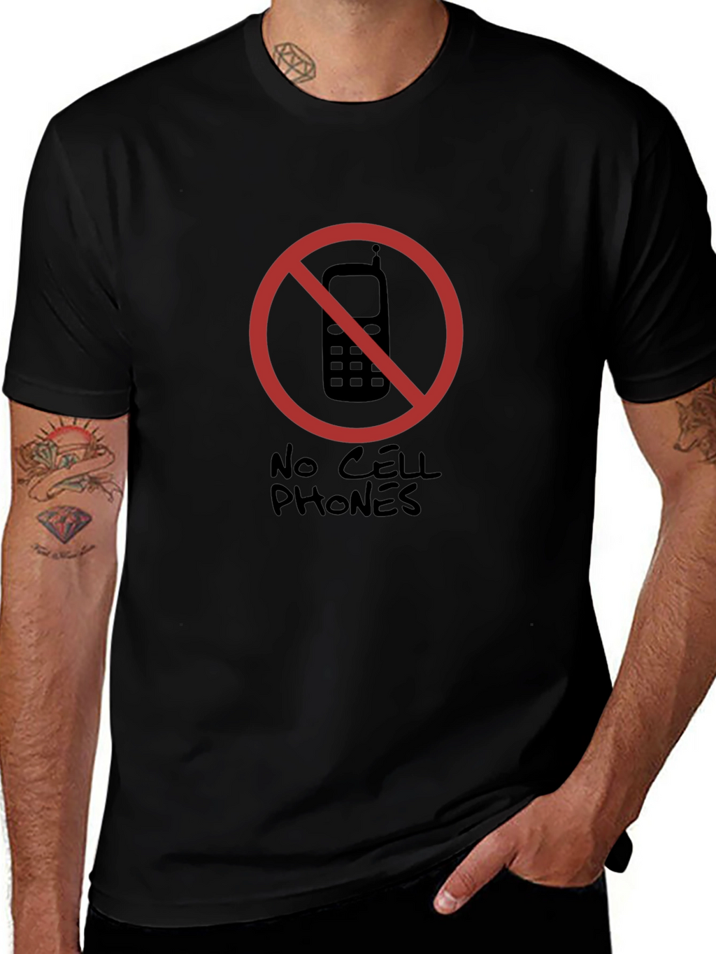 No Cell Phones T-Shirt Novelty Graphic Tee