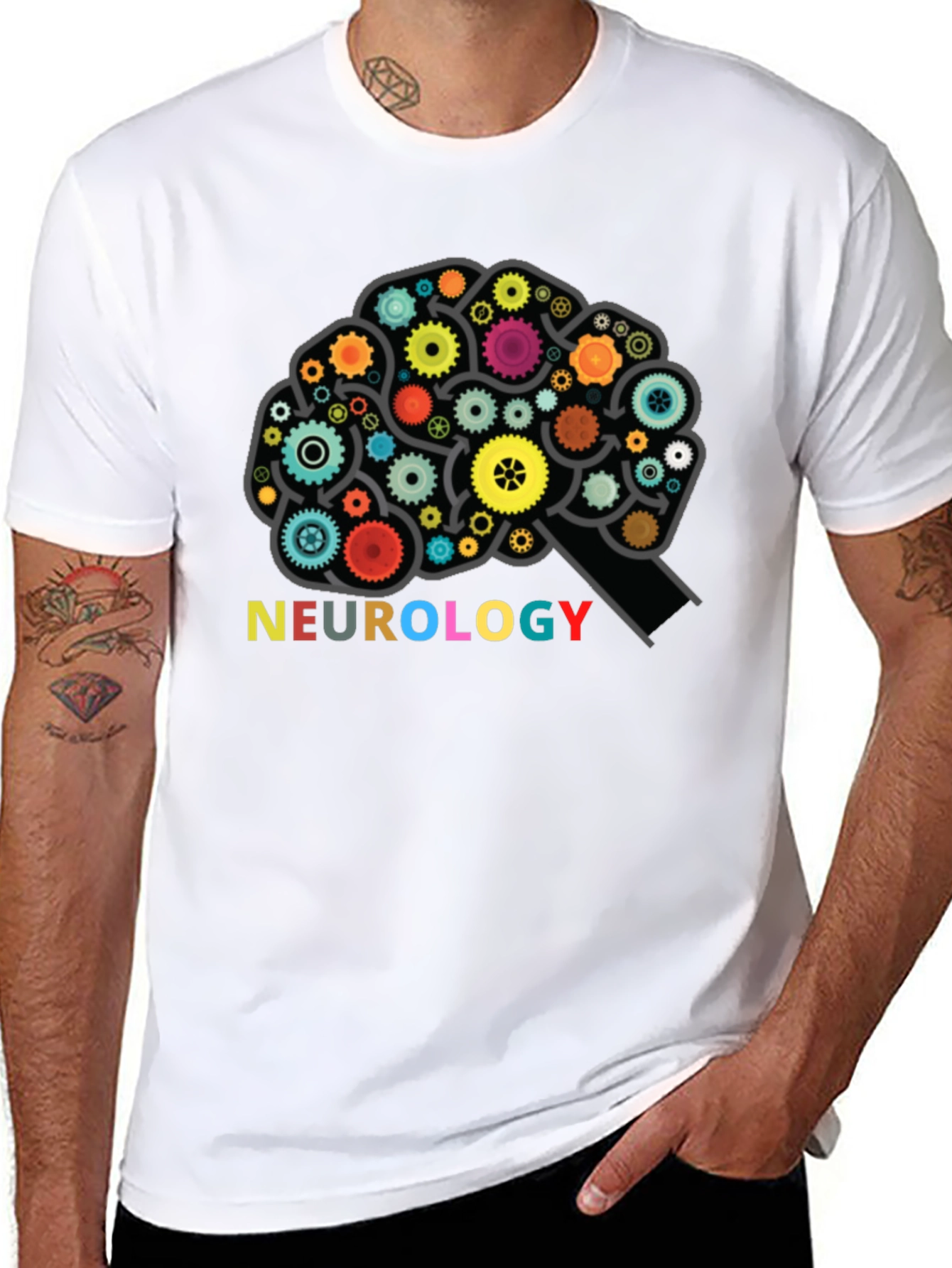 Neurology Brain Gears Graphic T-Shirt