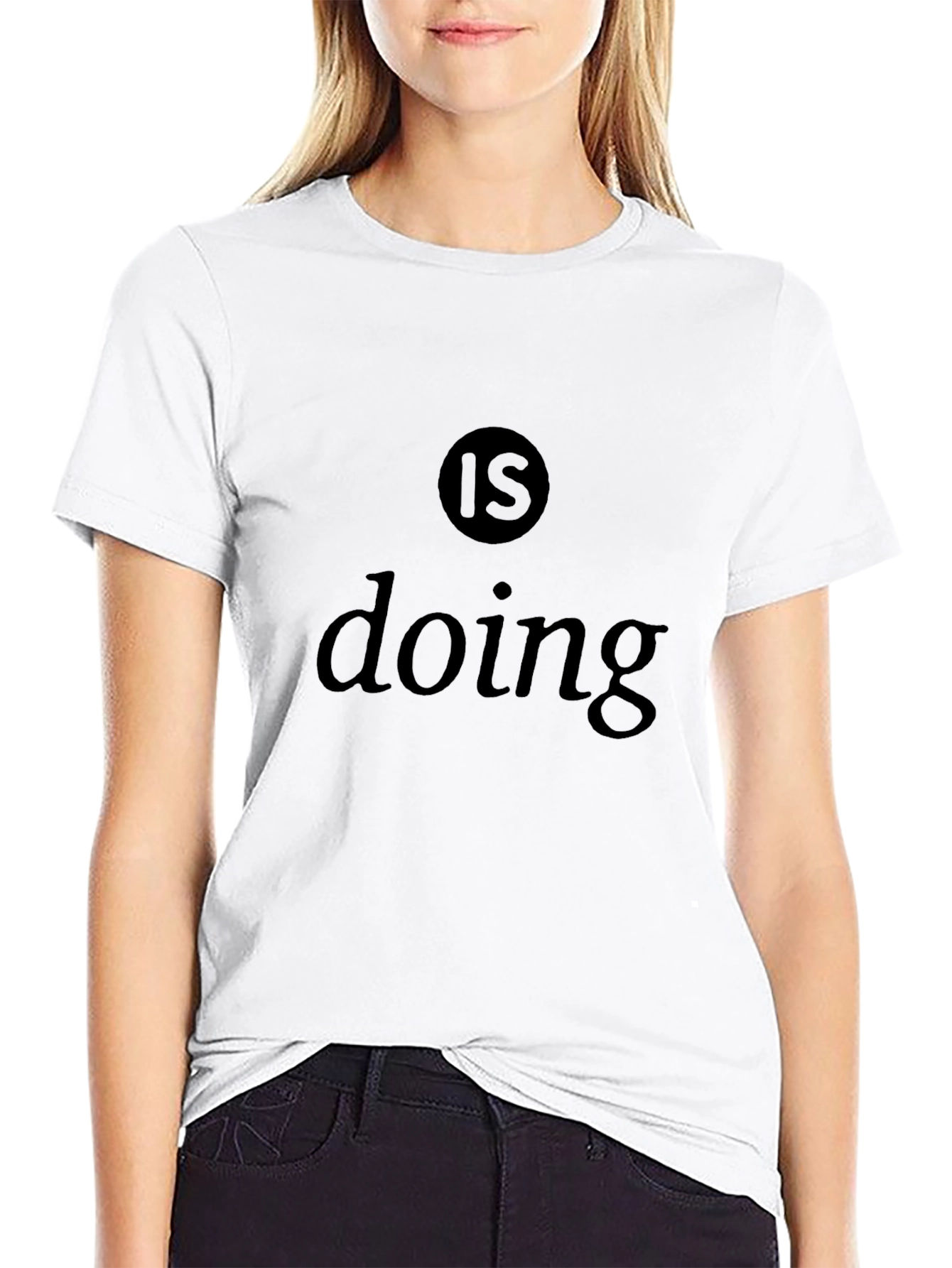 Mens Is Doing Graphic Black T-Shirt