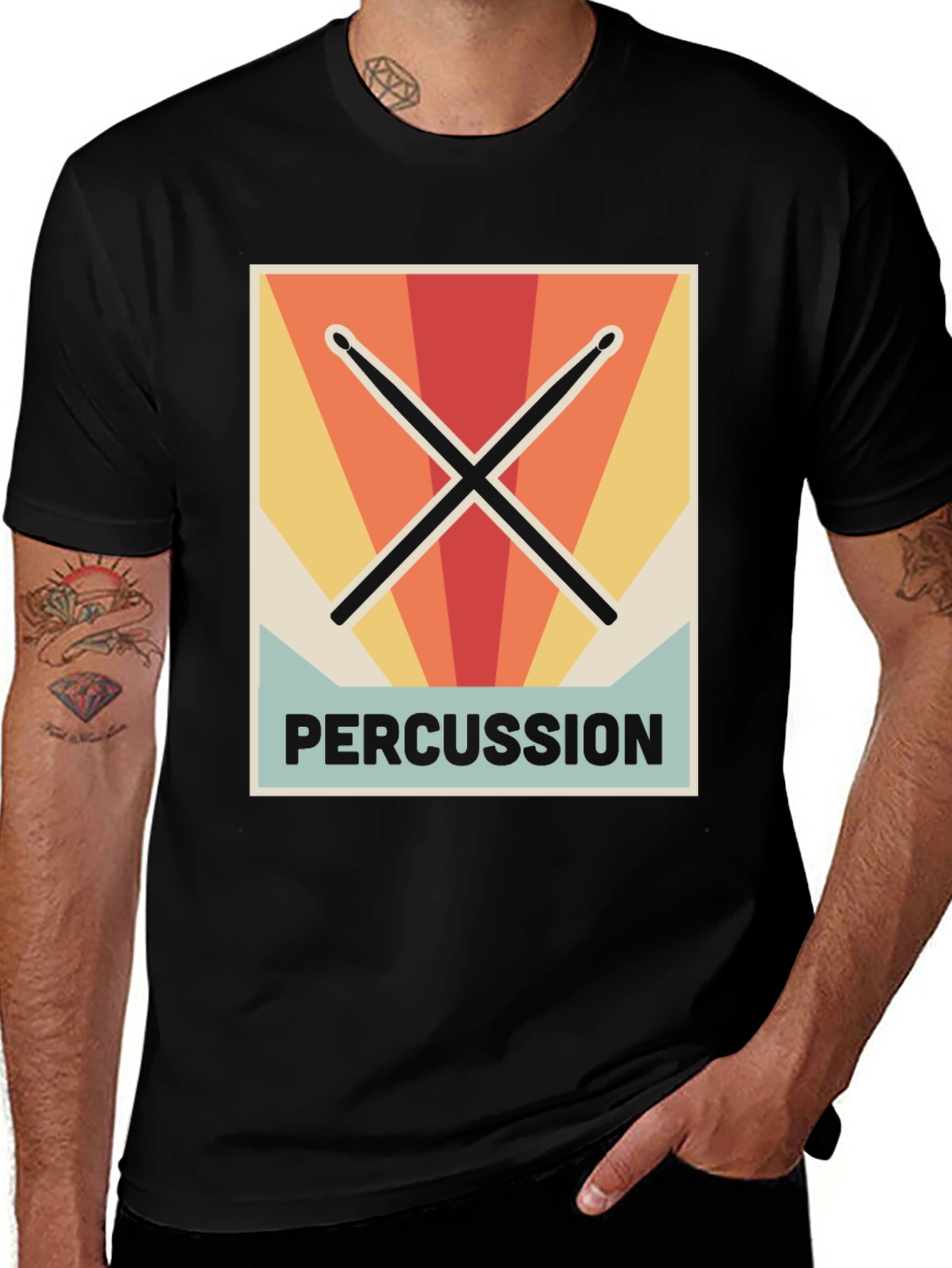 Vintage Percussionist Drum Sticks Graphic Tee