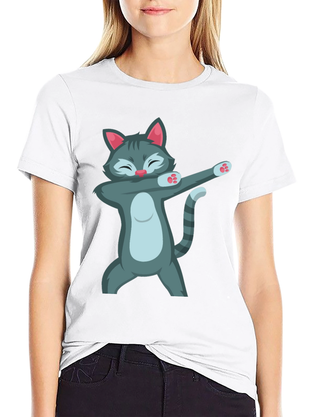 Dabbing Cat Graphic T-Shirt