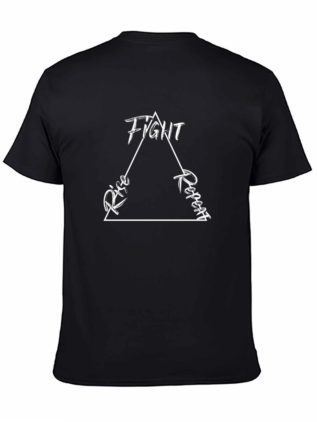 Fight Rise Repeat Triangle Graphic Black Tee