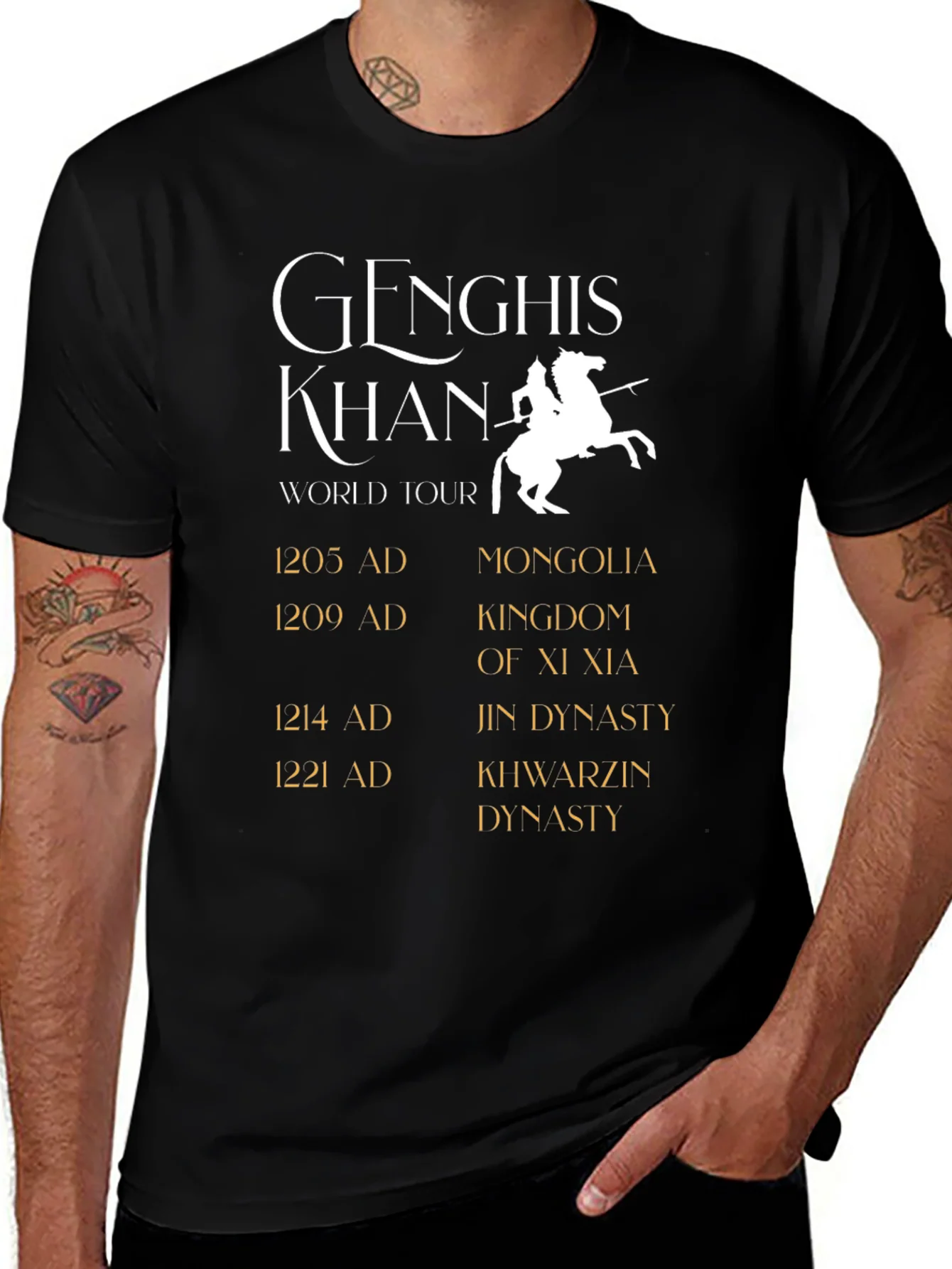 Genghis Khan World Tour Black T-Shirt