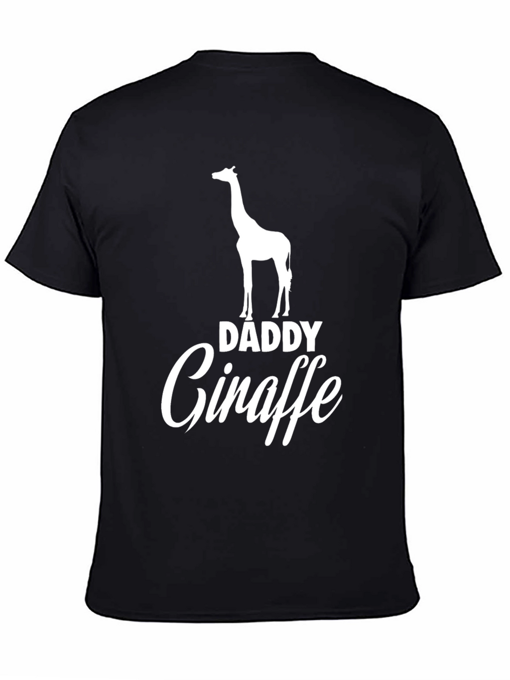 Daddy Giraffe Black Graphic Tee