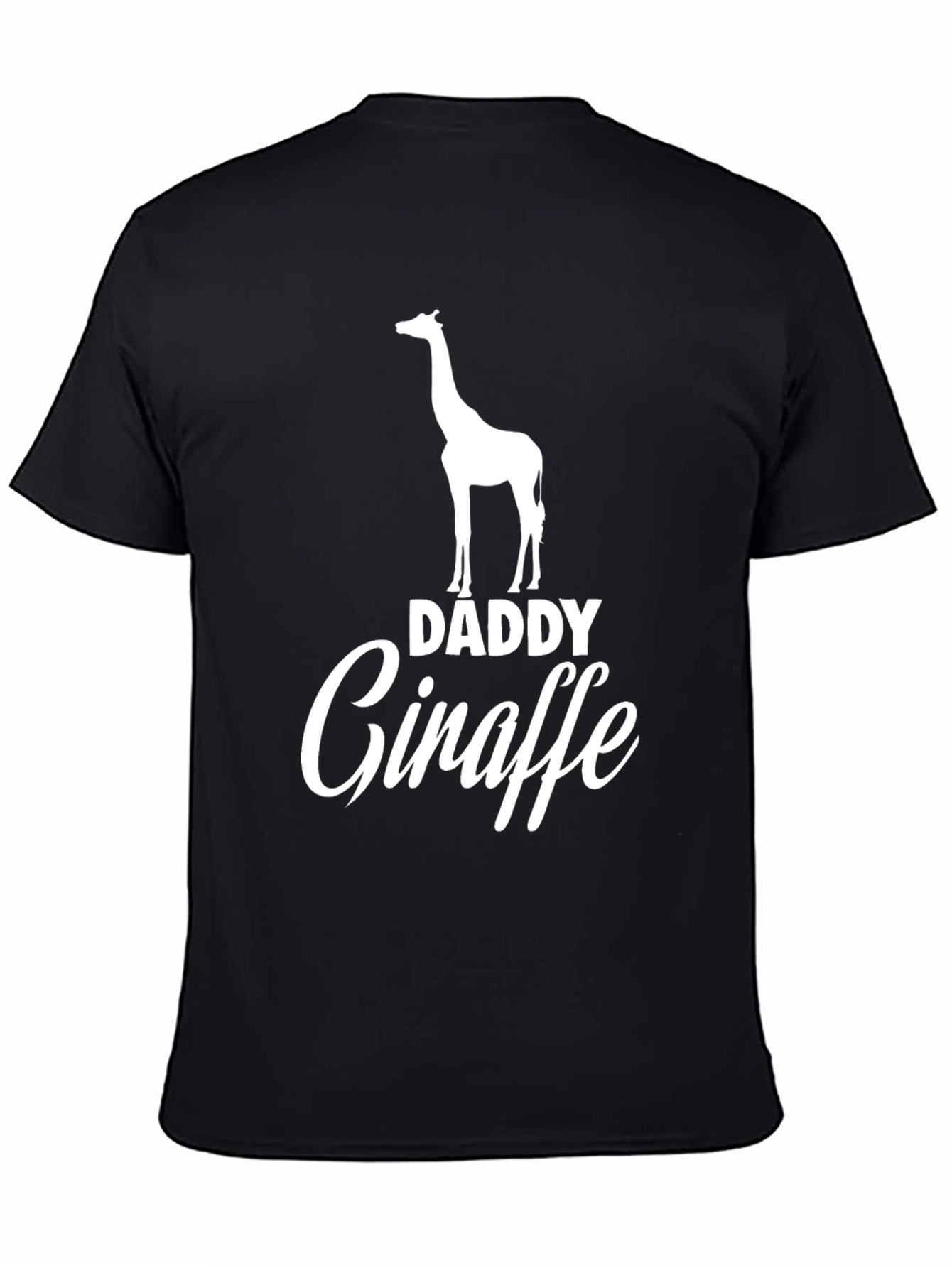 Daddy Giraffe Black Graphic Tee