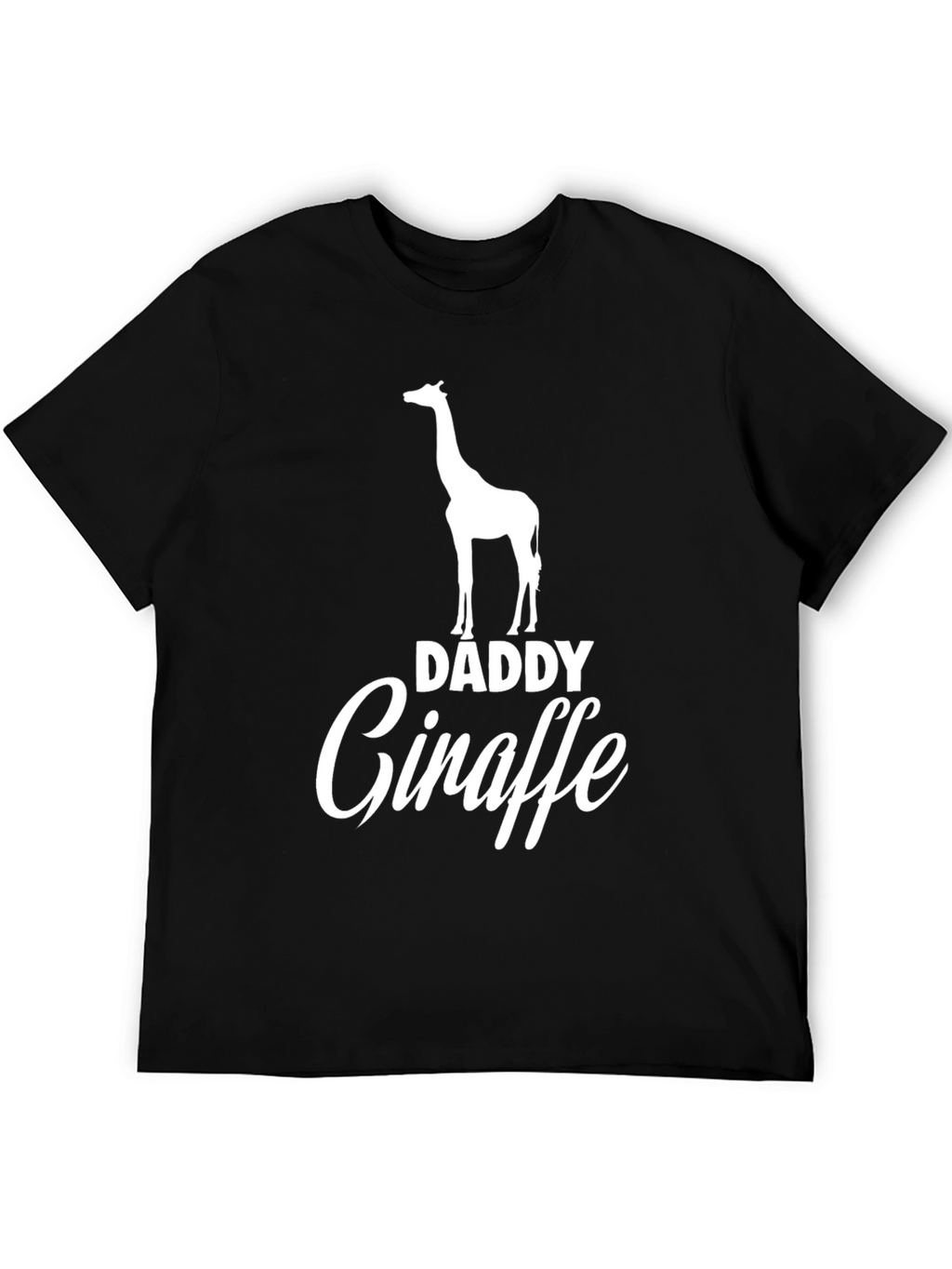 Daddy Giraffe Black Graphic Tee