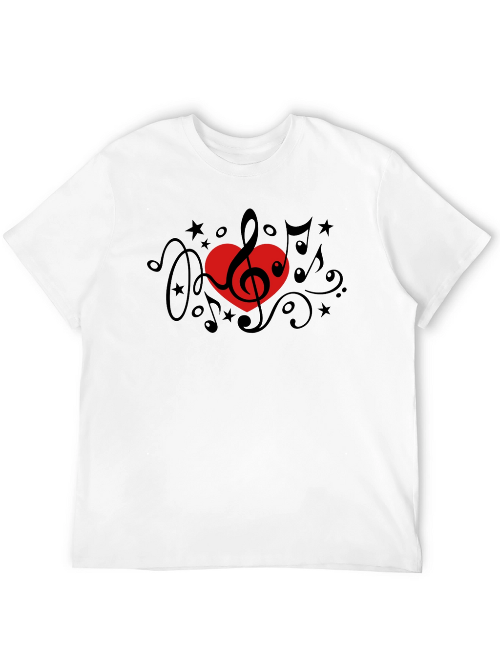Music Lover T-Shirt - Treble Clef Heart Design