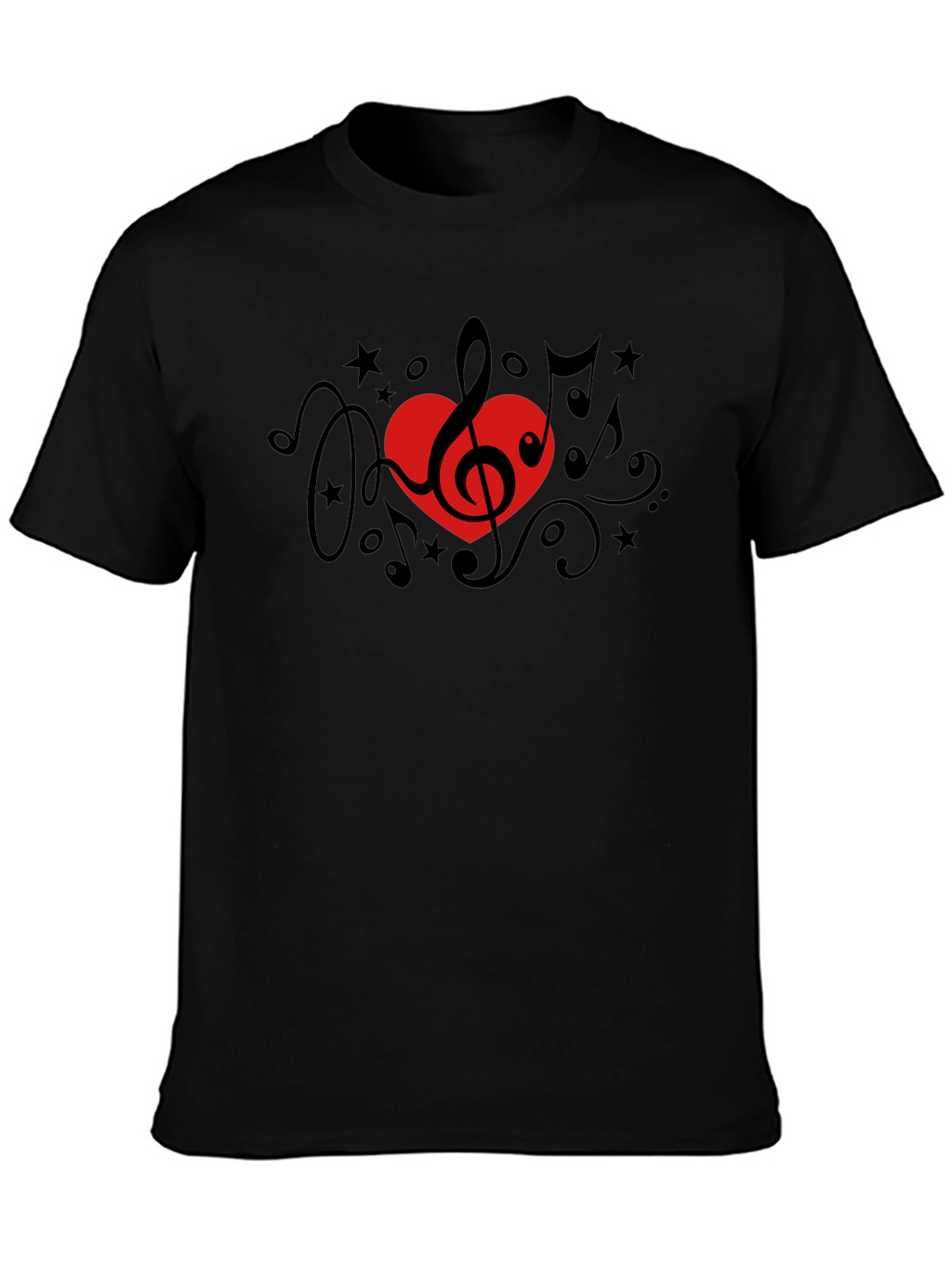 Music Lover T-Shirt - Treble Clef Heart Design