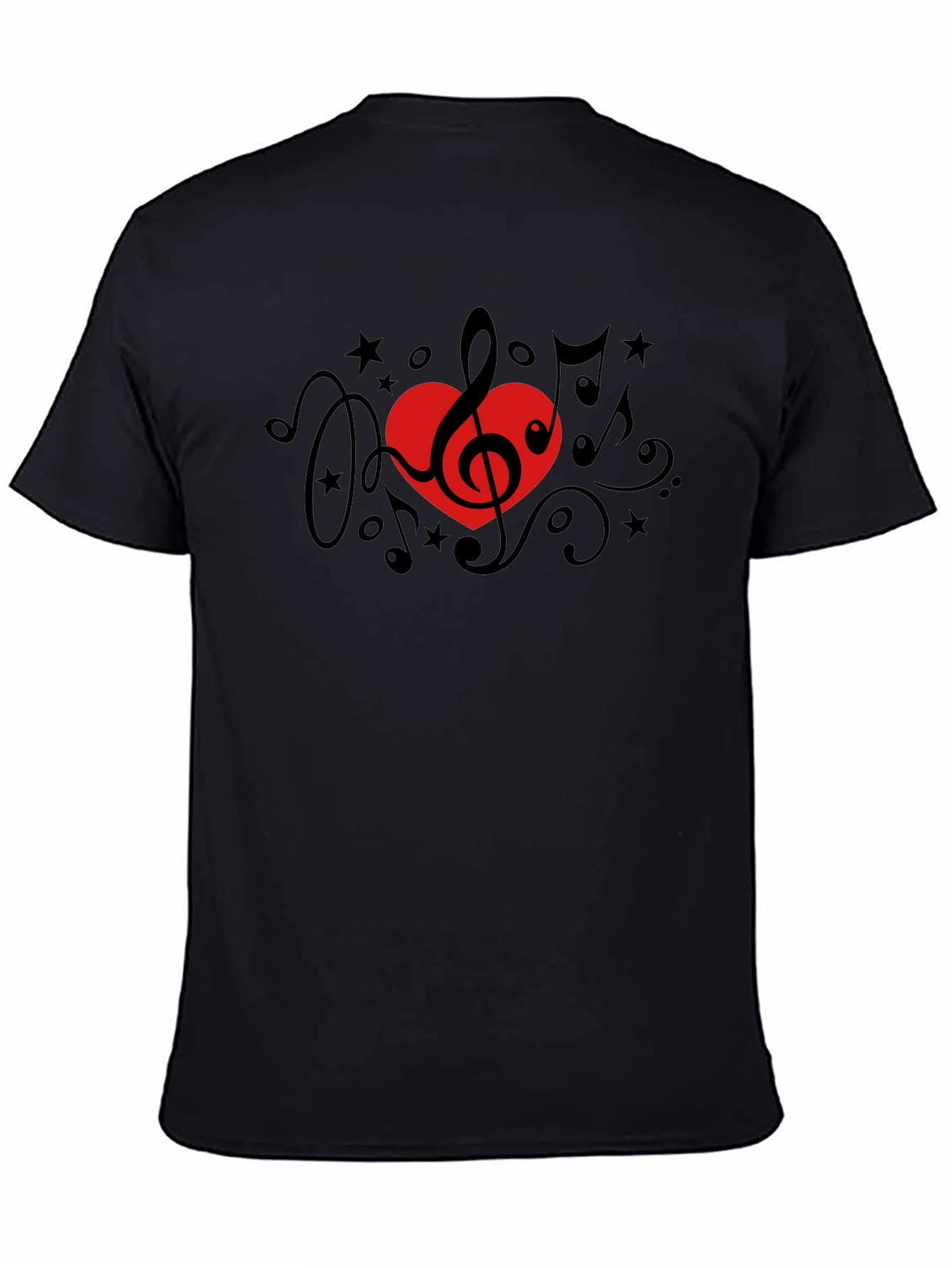 Music Lover T-Shirt - Treble Clef Heart Design