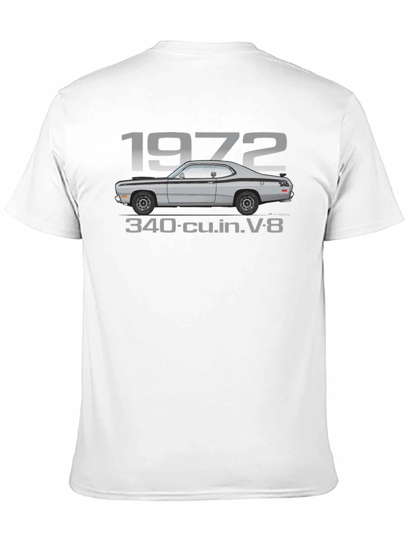 1972 Classic Car T-Shirt - 340 cu.in. V-8 Engine Tee