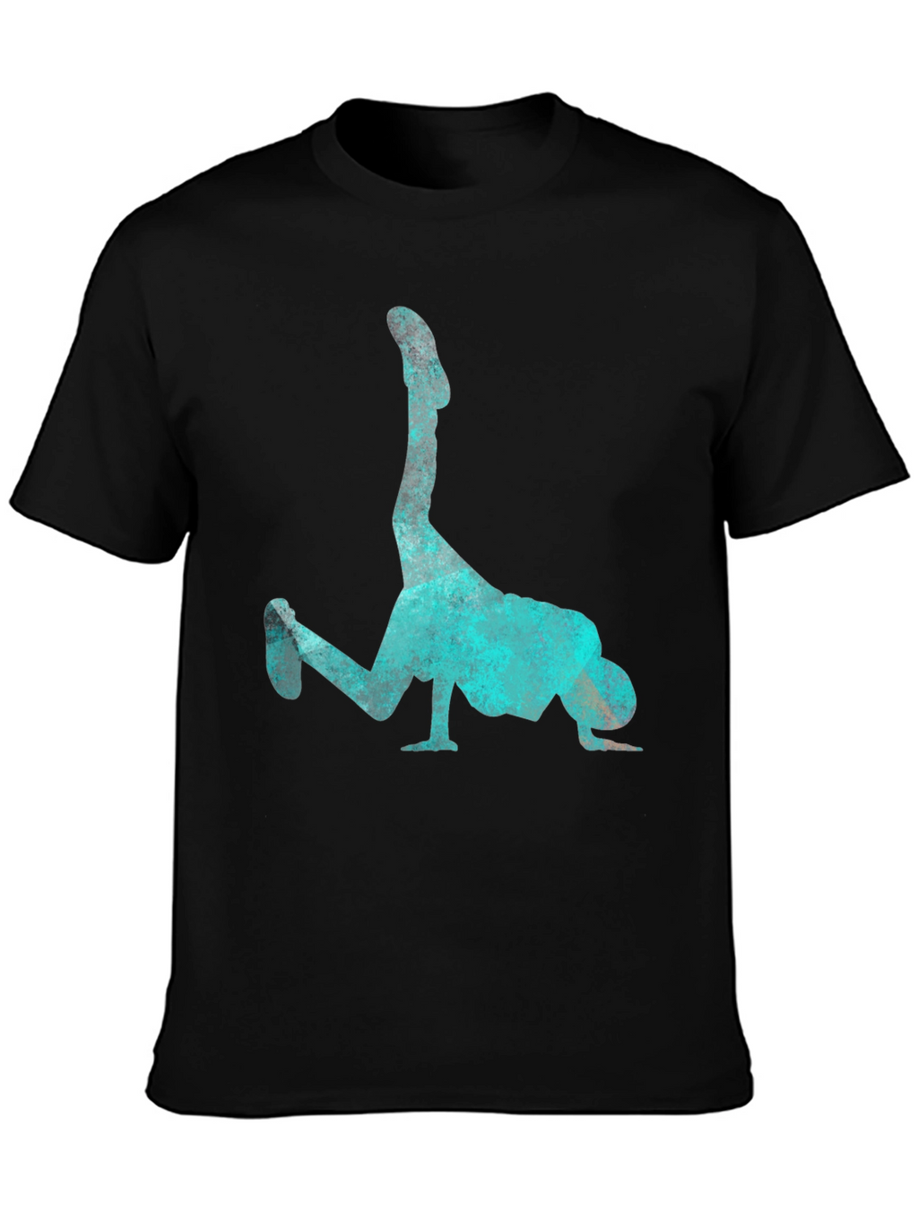Breakdance Pose Graphic Tee - Cool Aqua Print