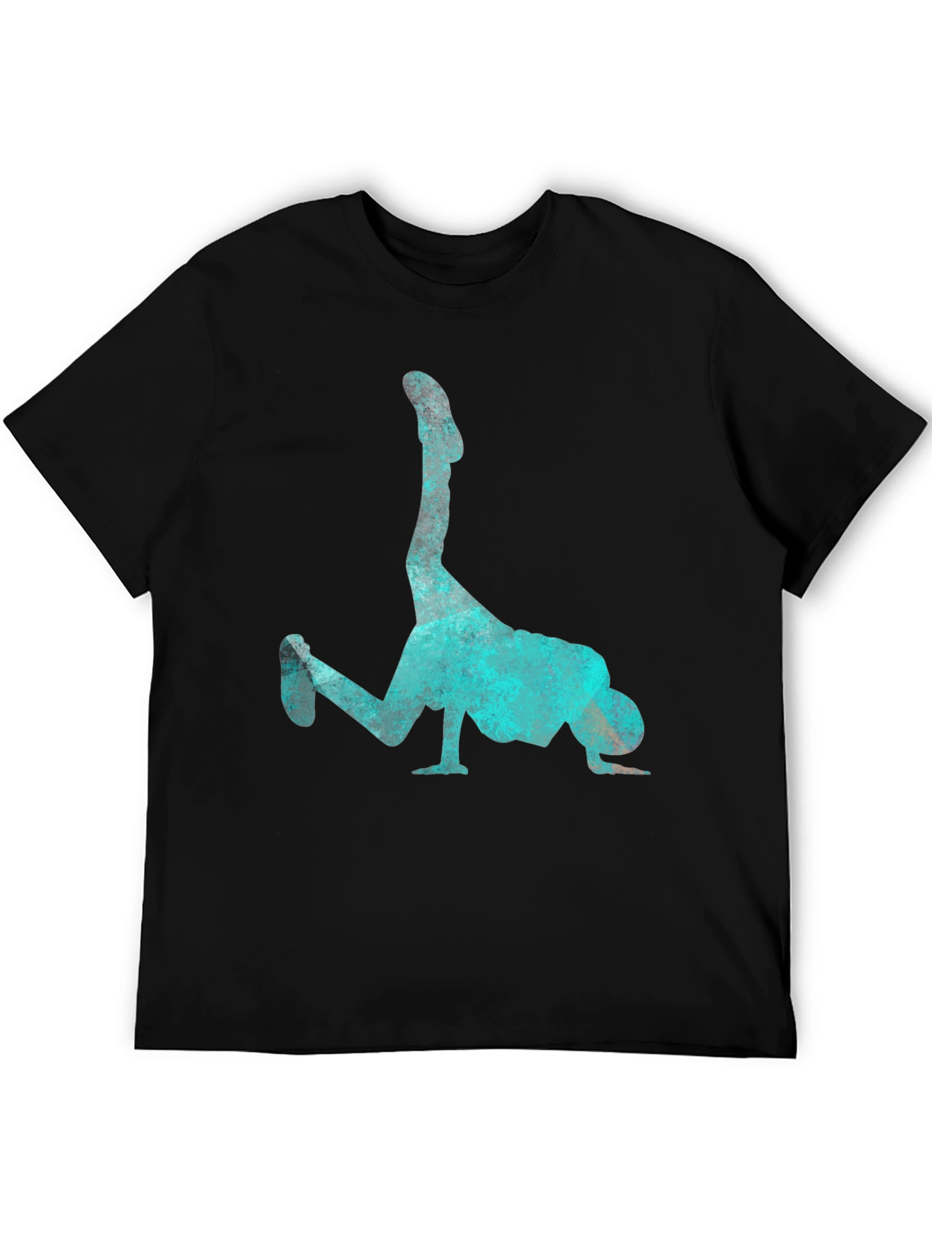 Breakdance Pose Graphic Tee - Cool Aqua Print