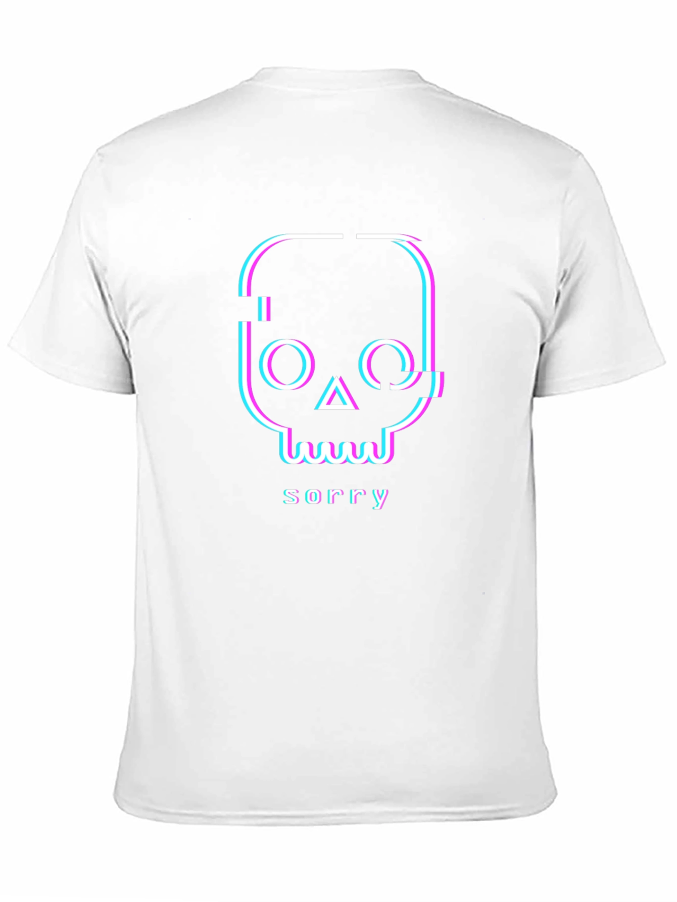 Glitch Skull Sorry T-Shirt - Unique Graphic Tee