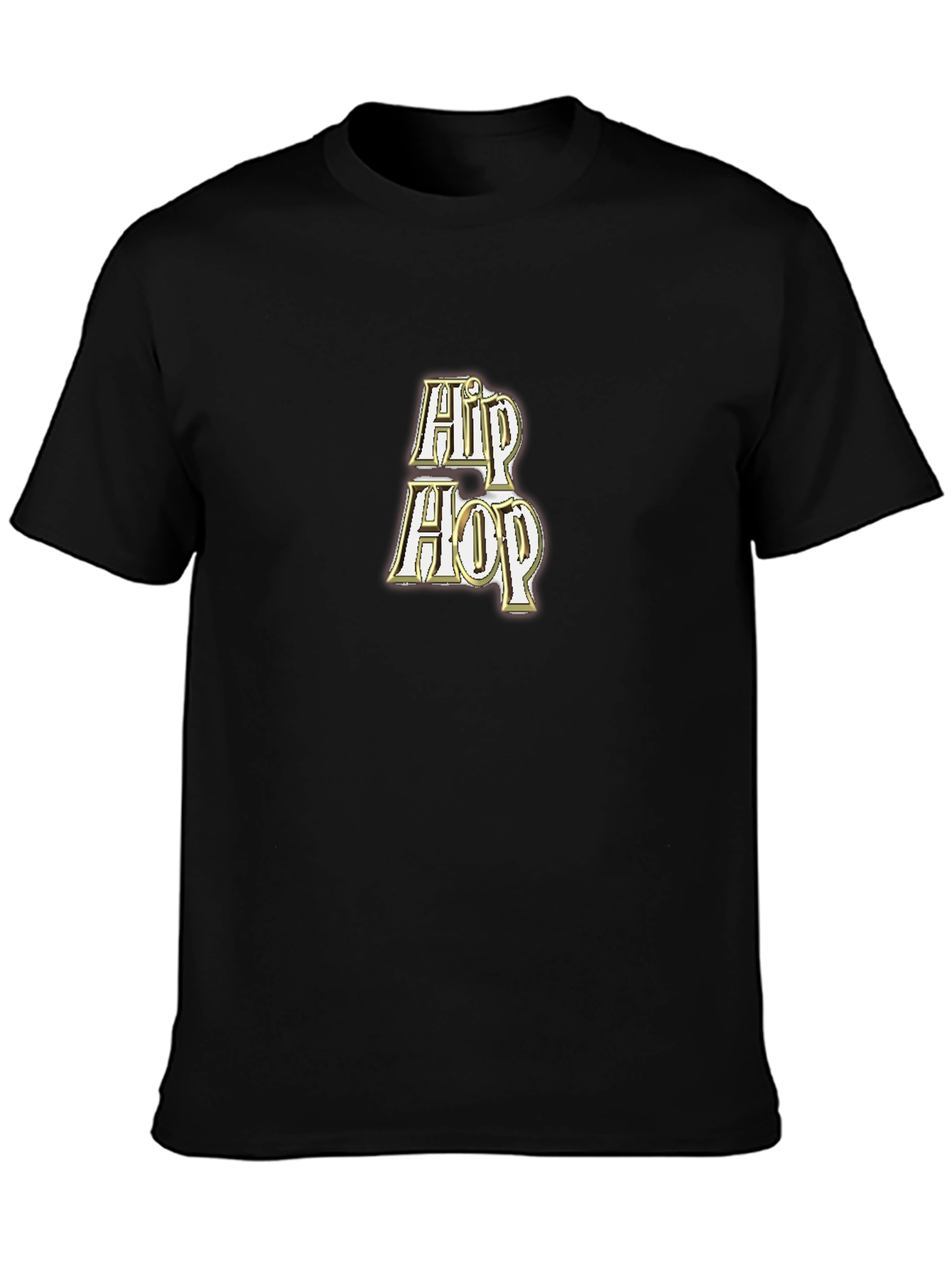 Hip Hop Graphic Tee - Black Cotton T-Shirt