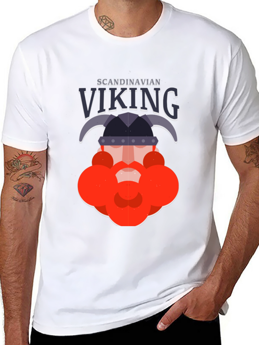 Scandinavian Viking Graphic Tee - Bold Black Shirt