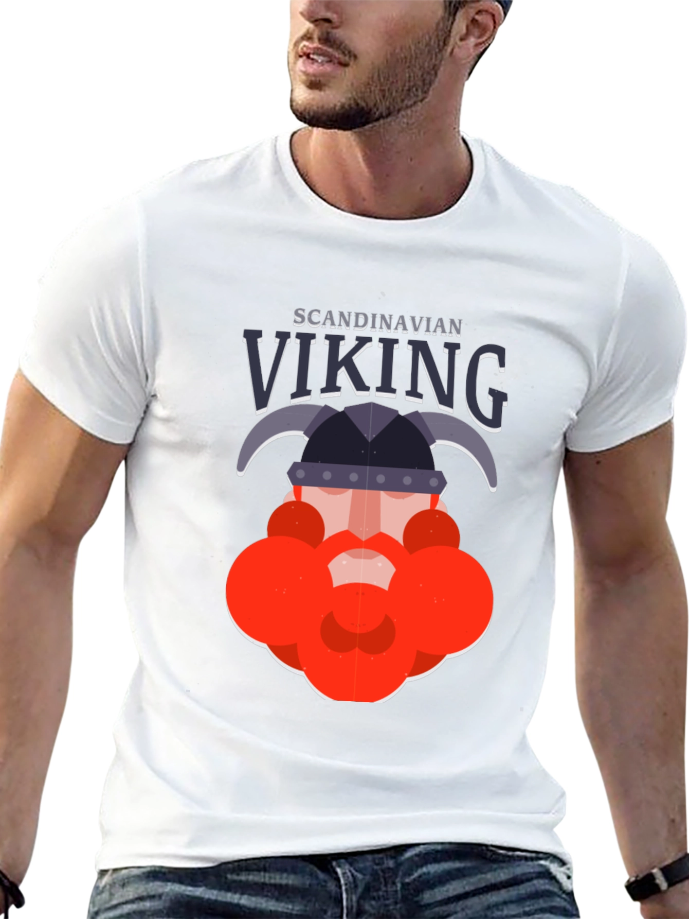 Scandinavian Viking Graphic Tee - Bold Black Shirt
