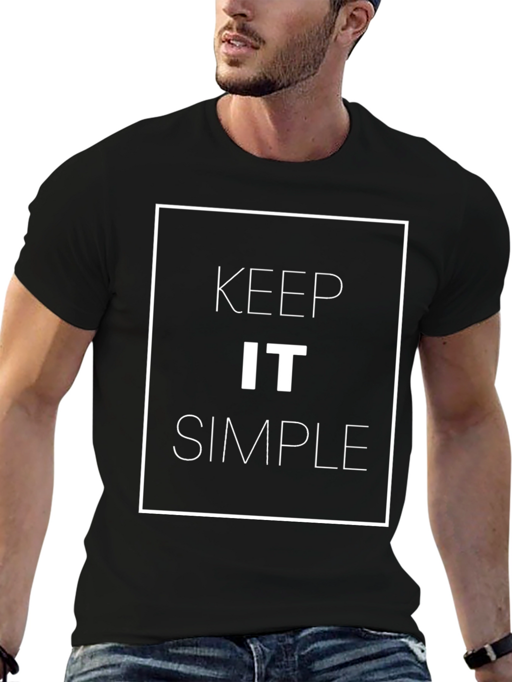 Keep It Simple Graphic Print Black T-Shirt