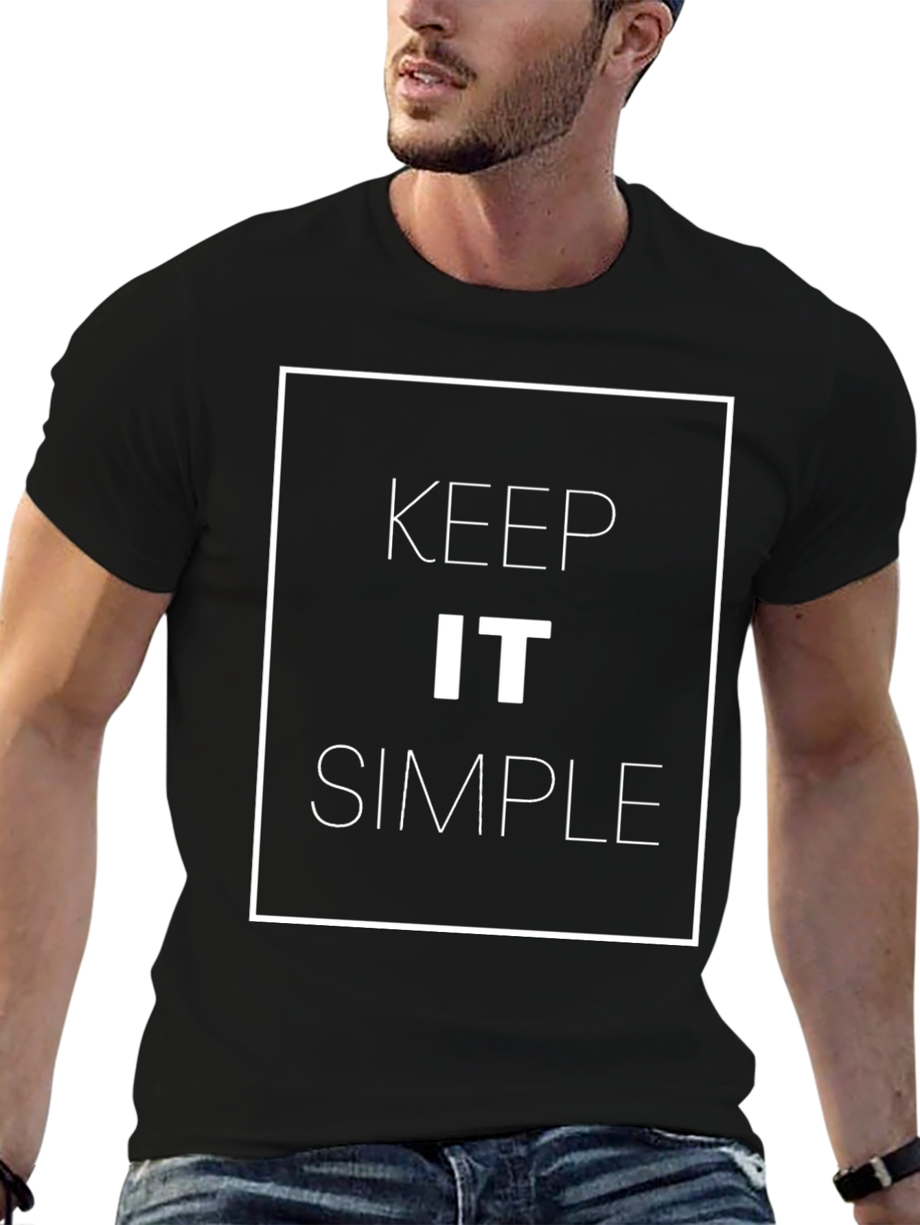 Keep It Simple Graphic Print Black T-Shirt