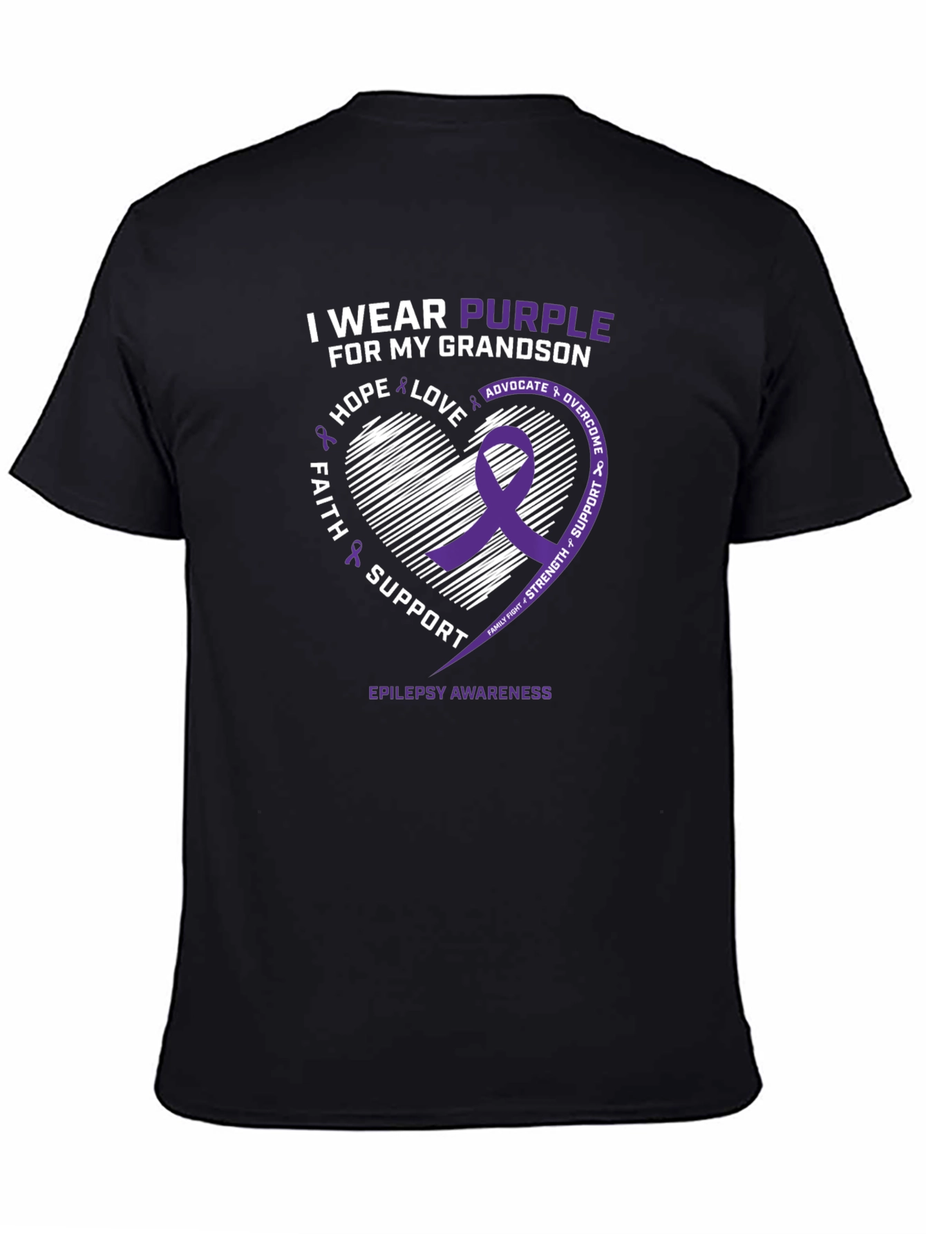 Purple Epilepsy Awareness T-Shirt - Grandson Support