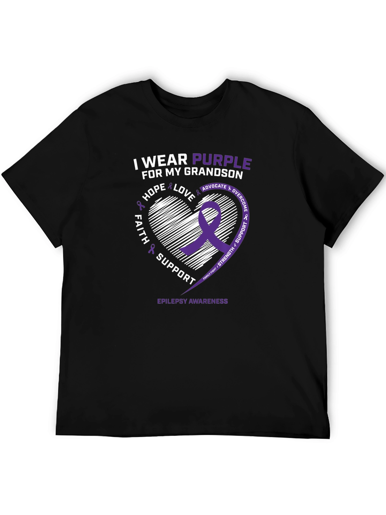 Purple Epilepsy Awareness T-Shirt - Grandson Support