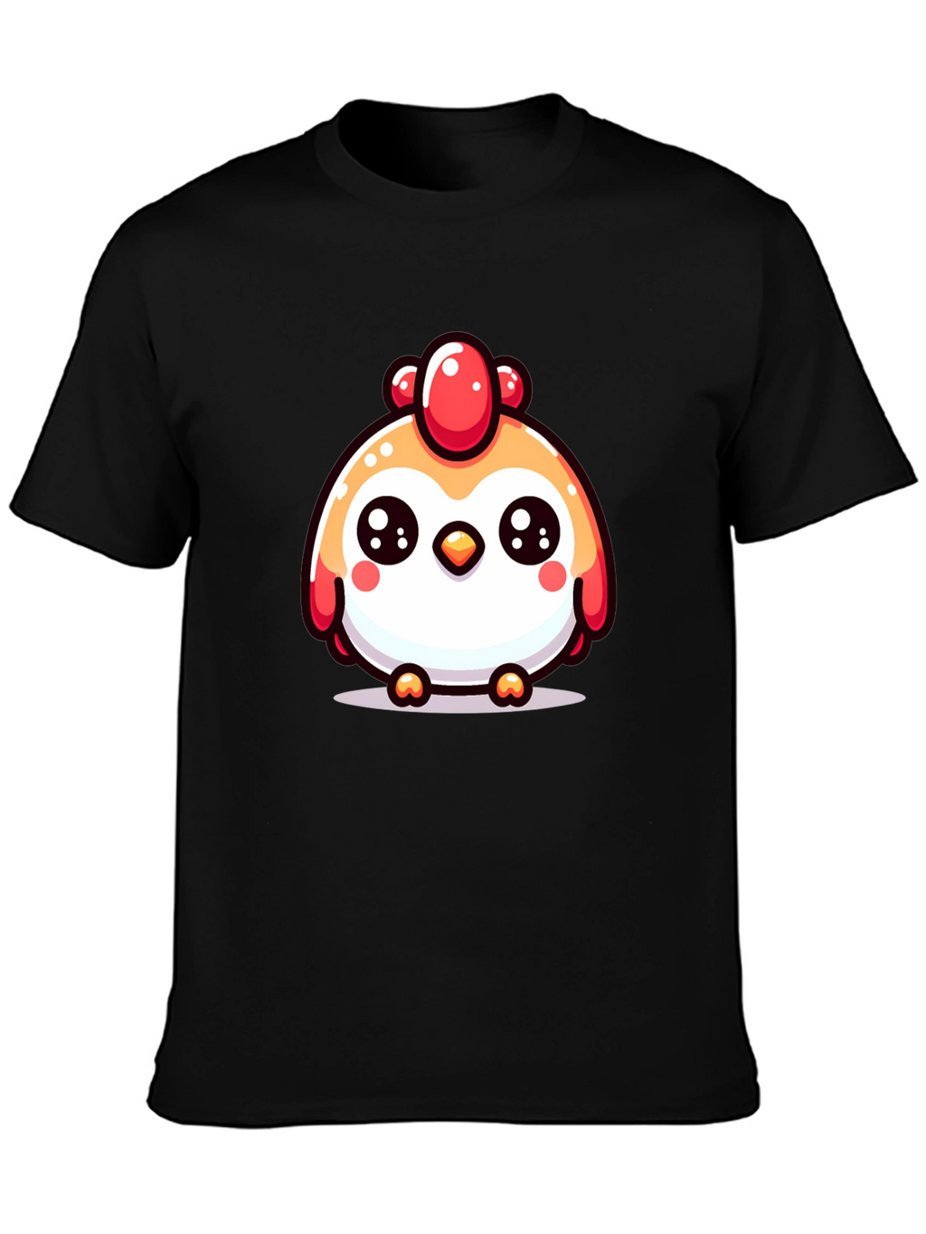 Cute Chicken Graphic Black T-Shirt