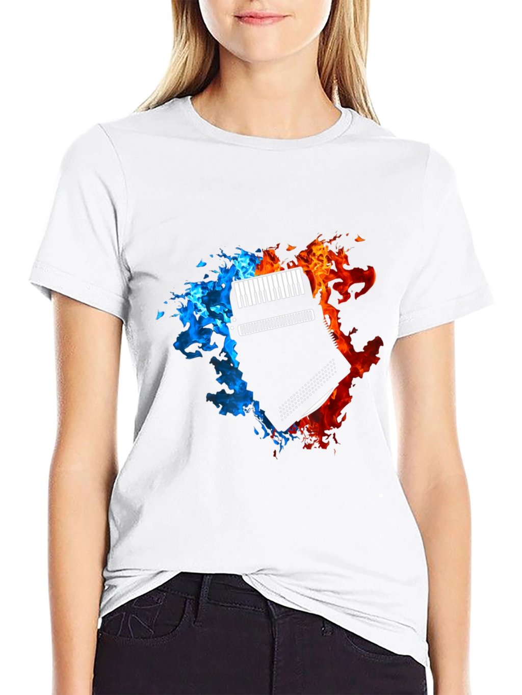 Fiery Accordion Graphic T-Shirt